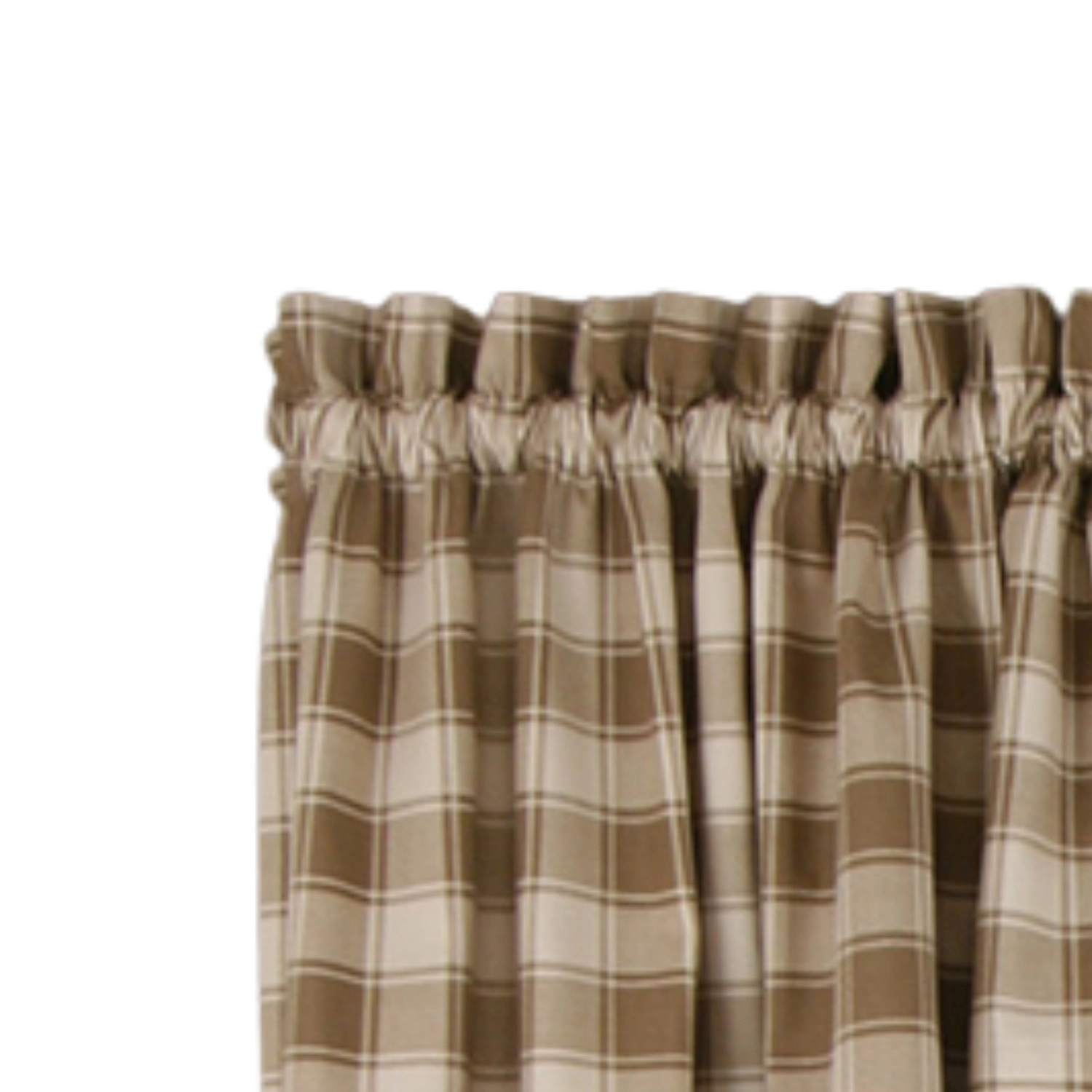 Ellis Curtain 50% Polyester 50% Cotton Country Check With 1.5" Rod Pocket Tailored Window Swag 56" x 36" Camel