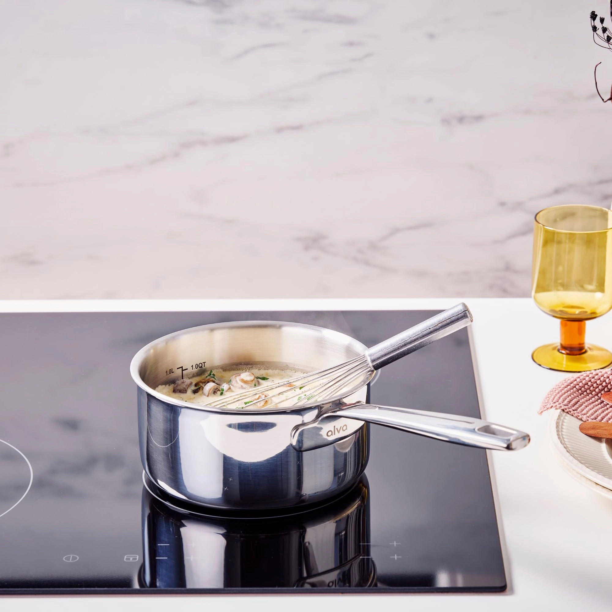 Alva Maestro 5-Ply 18/10 Stainless Steel Saucepan with Lid