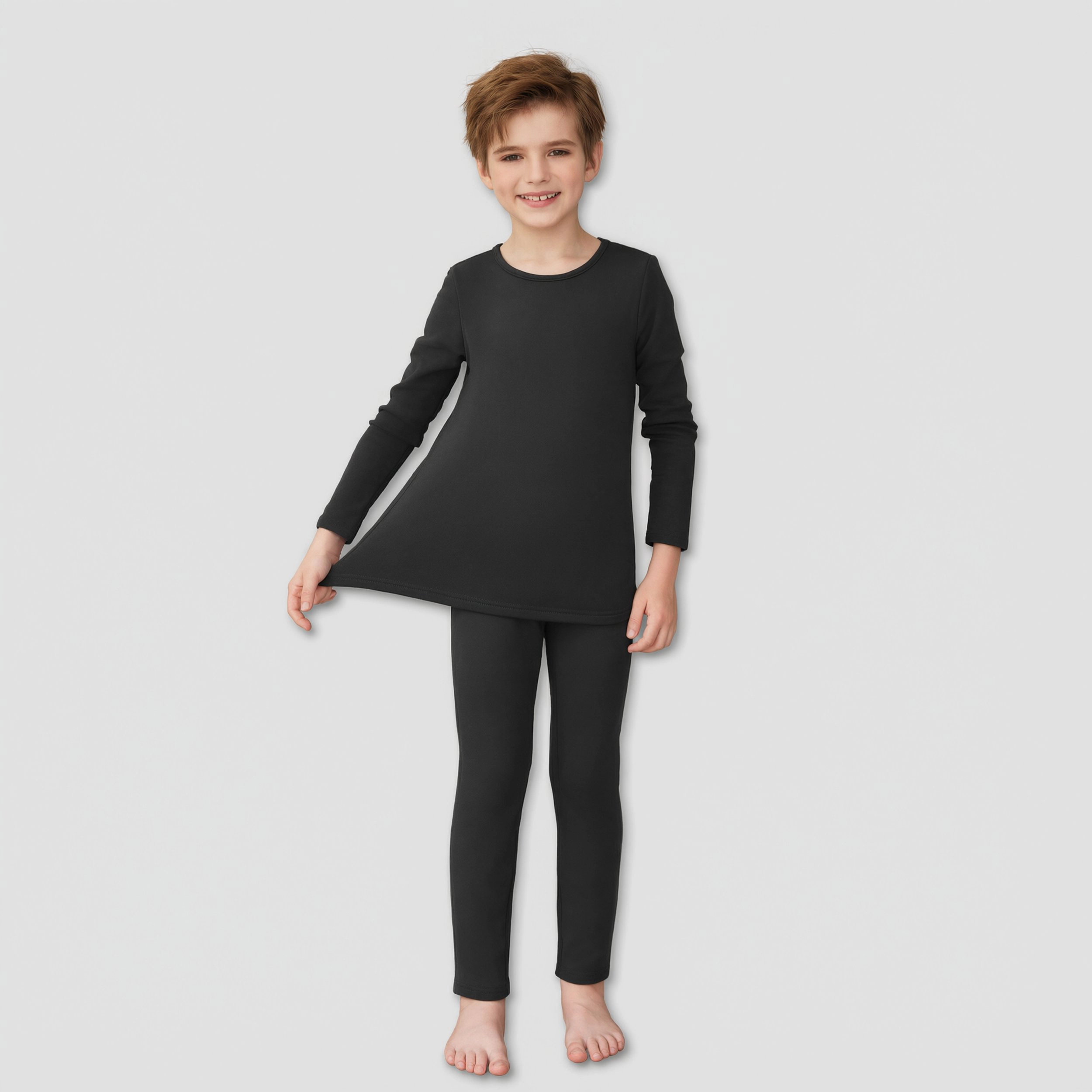Arshiner Boy's Thermal Underwear Set Base Layer Fleece Lined Long Johns Top Bottom