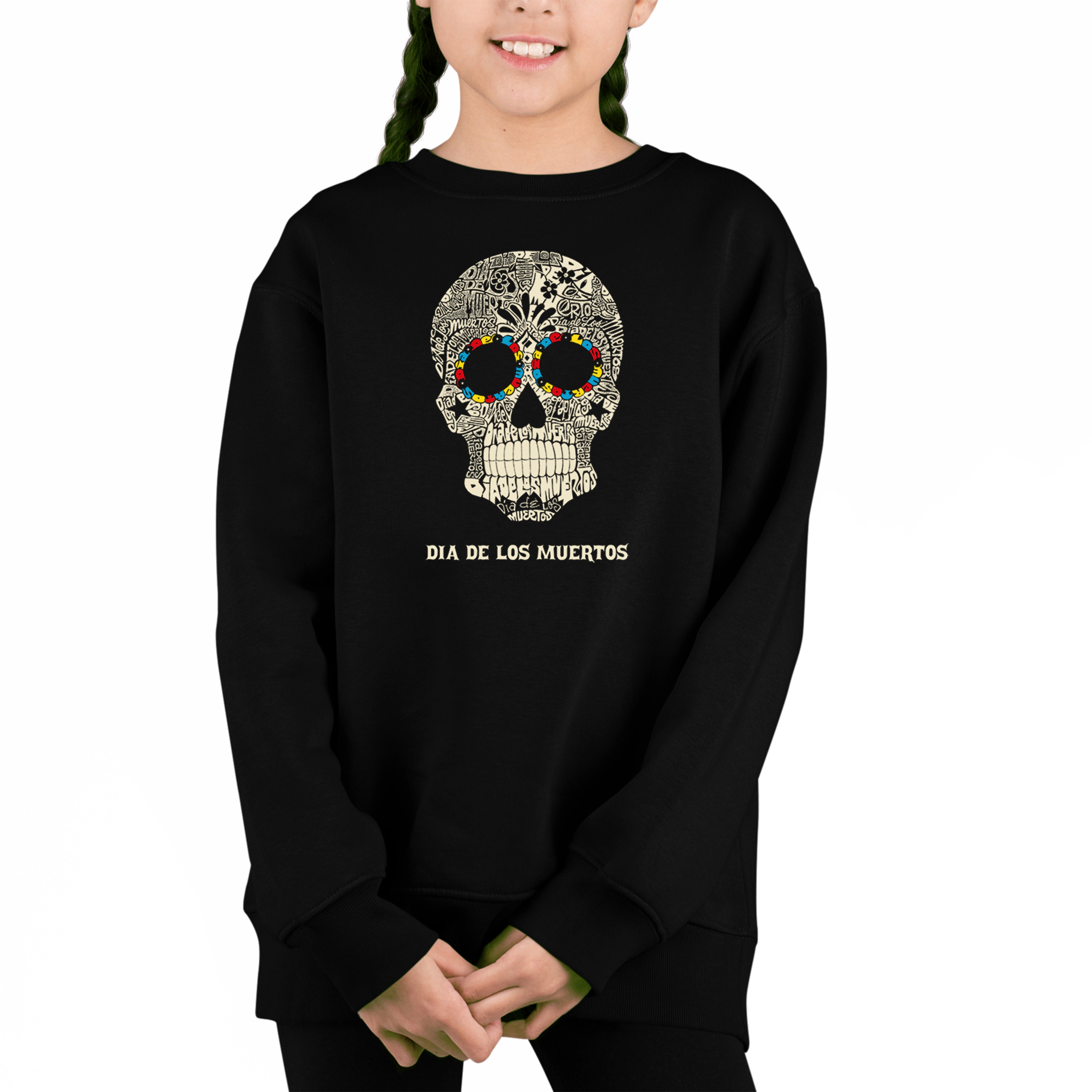 LA Pop Art Girl's Word Sweatshirt - Dia De Los Muertos