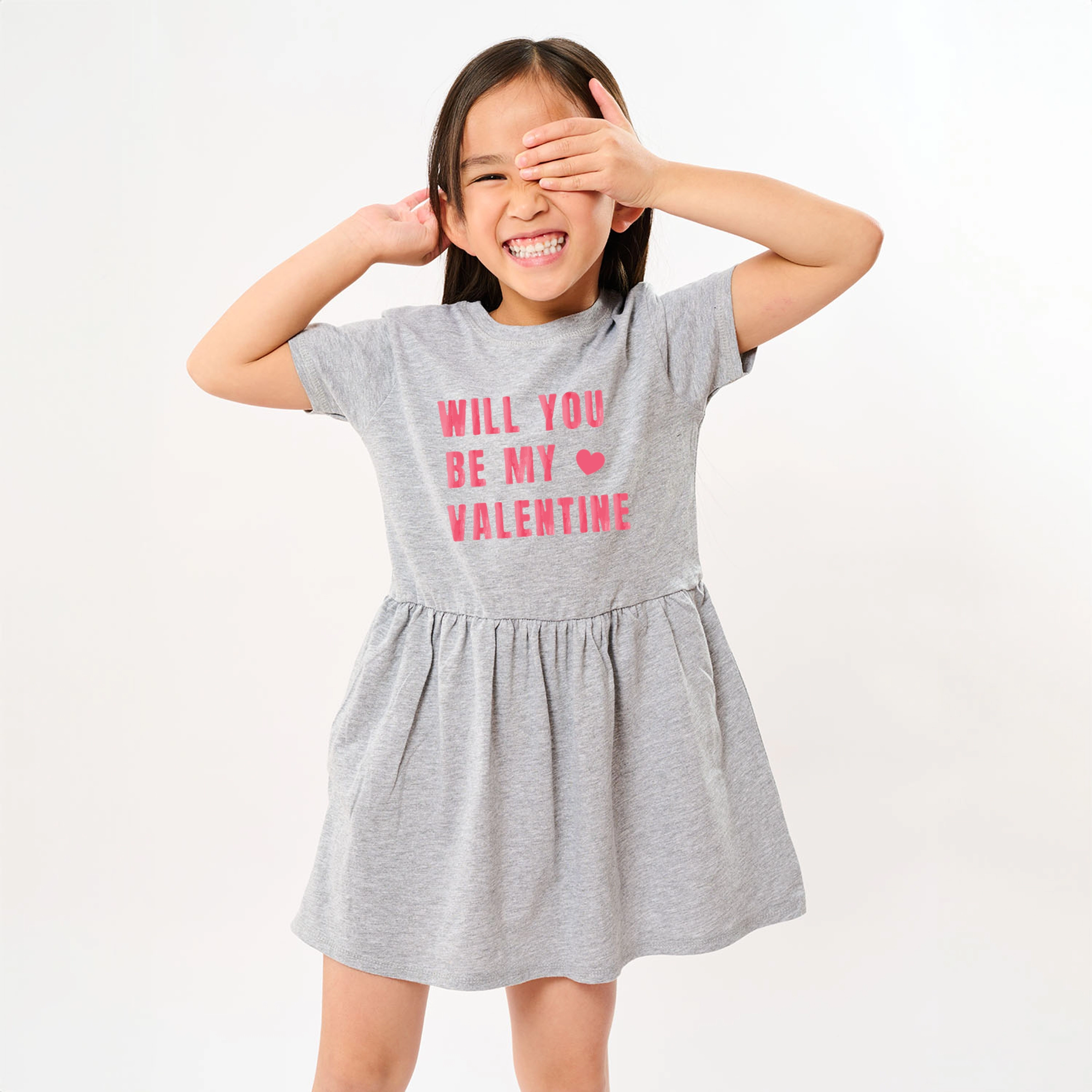 The Juniper Shop - Toddler Girl's Graphic Dress Be My Valentine Watercolor
