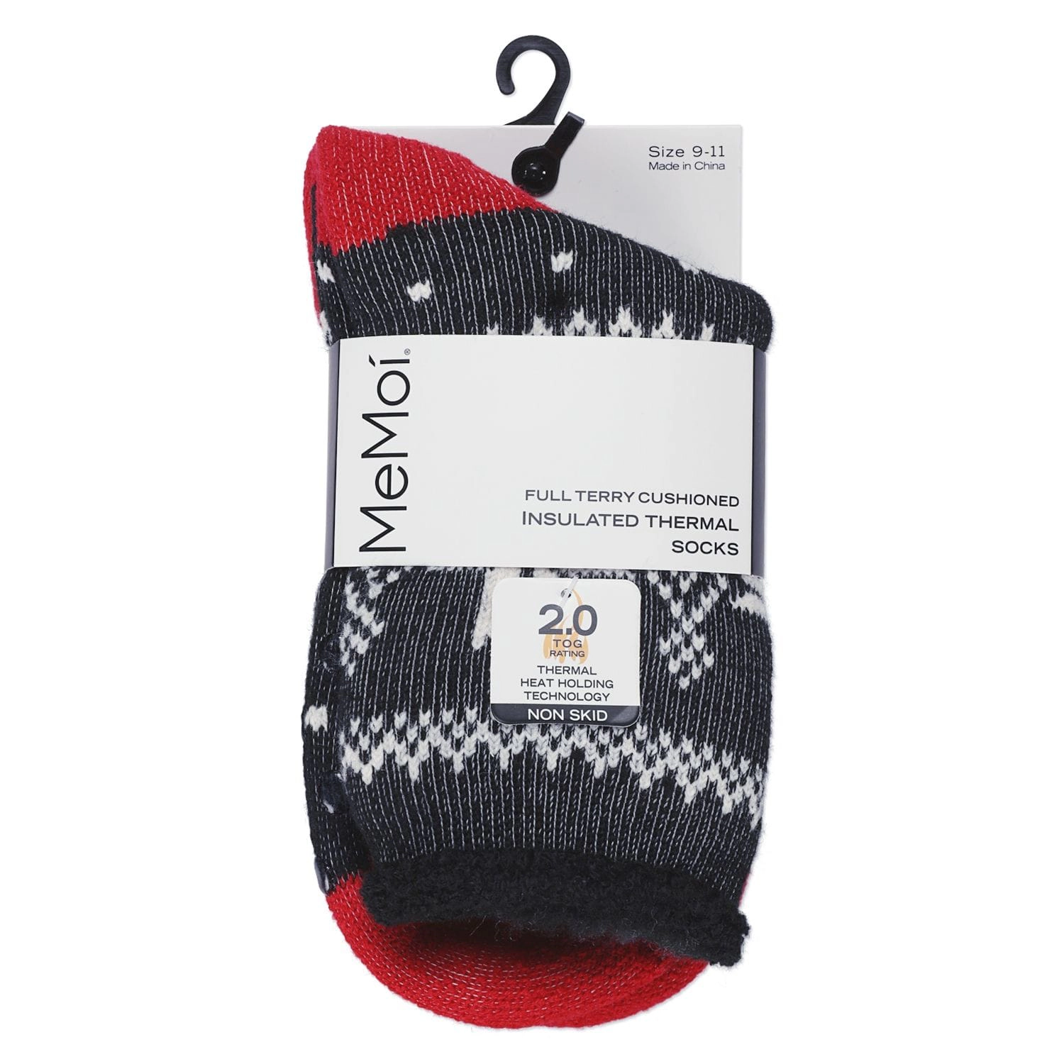 MeMoi Women's Bordered Snowflake Cozy Warm Thermal Crew Socks