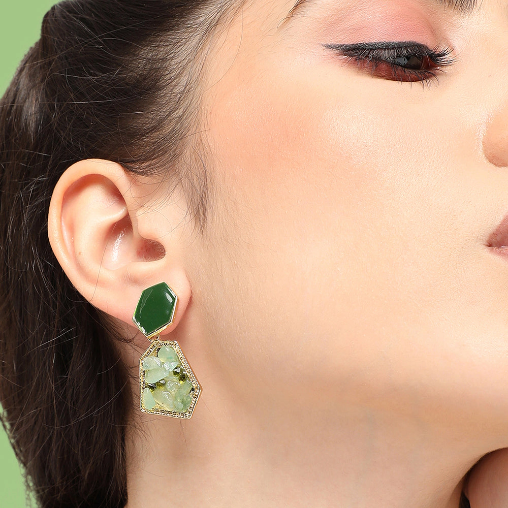 SOHI Women's Textured Drop Earrings