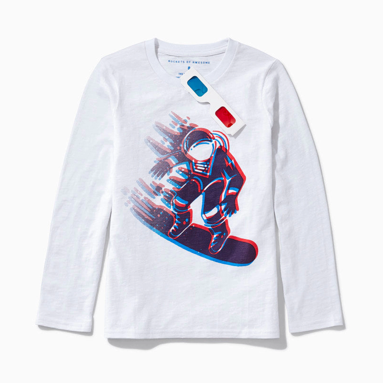 Rockets of Awesome 3D Snow Boarder Tee for Boys