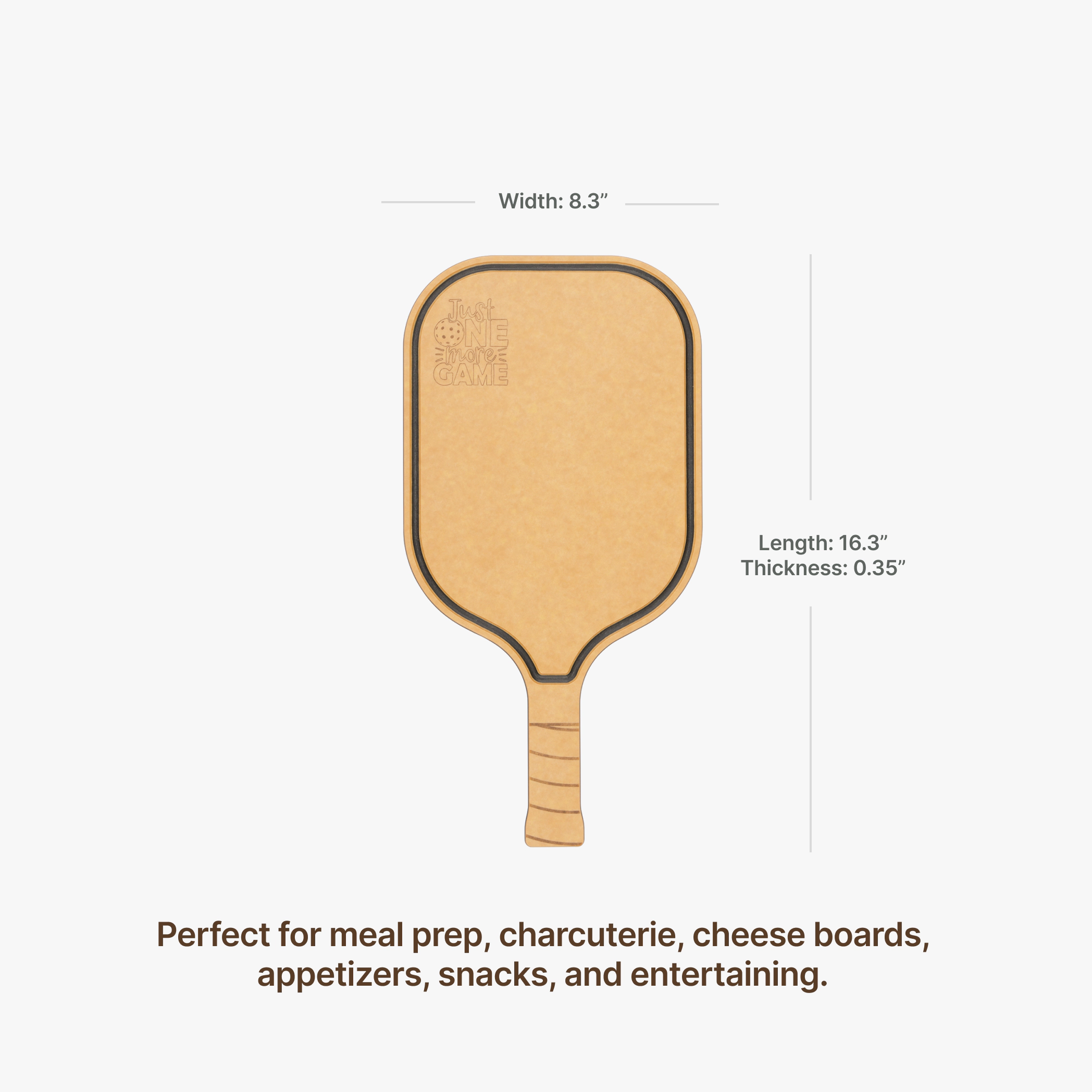 Elihome Paddle Reversible Cutting Board - Knife Friendly, Non-Porous