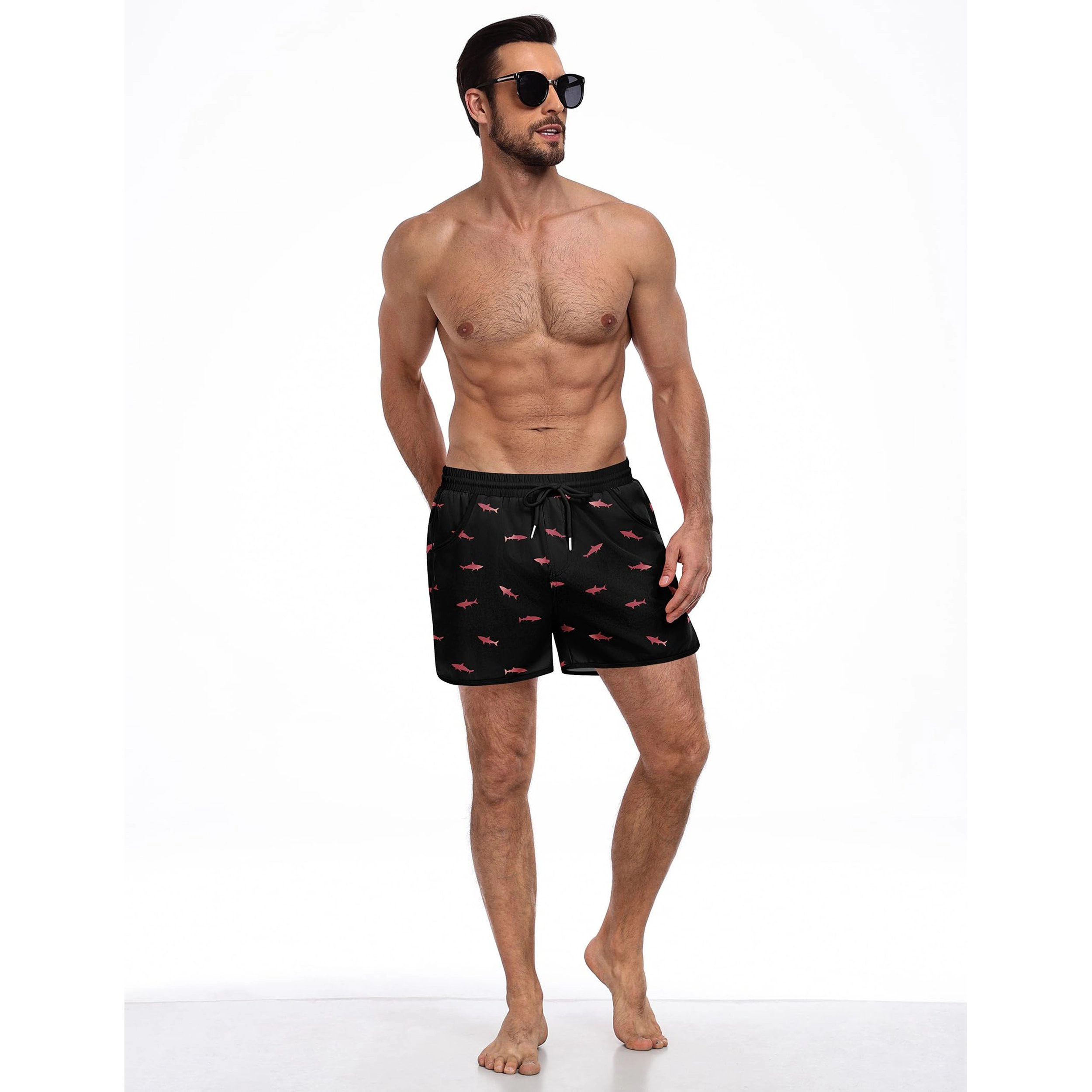 COOFANDY Men's Quick Dry Elastic Waist Drawstring Swim Shorts