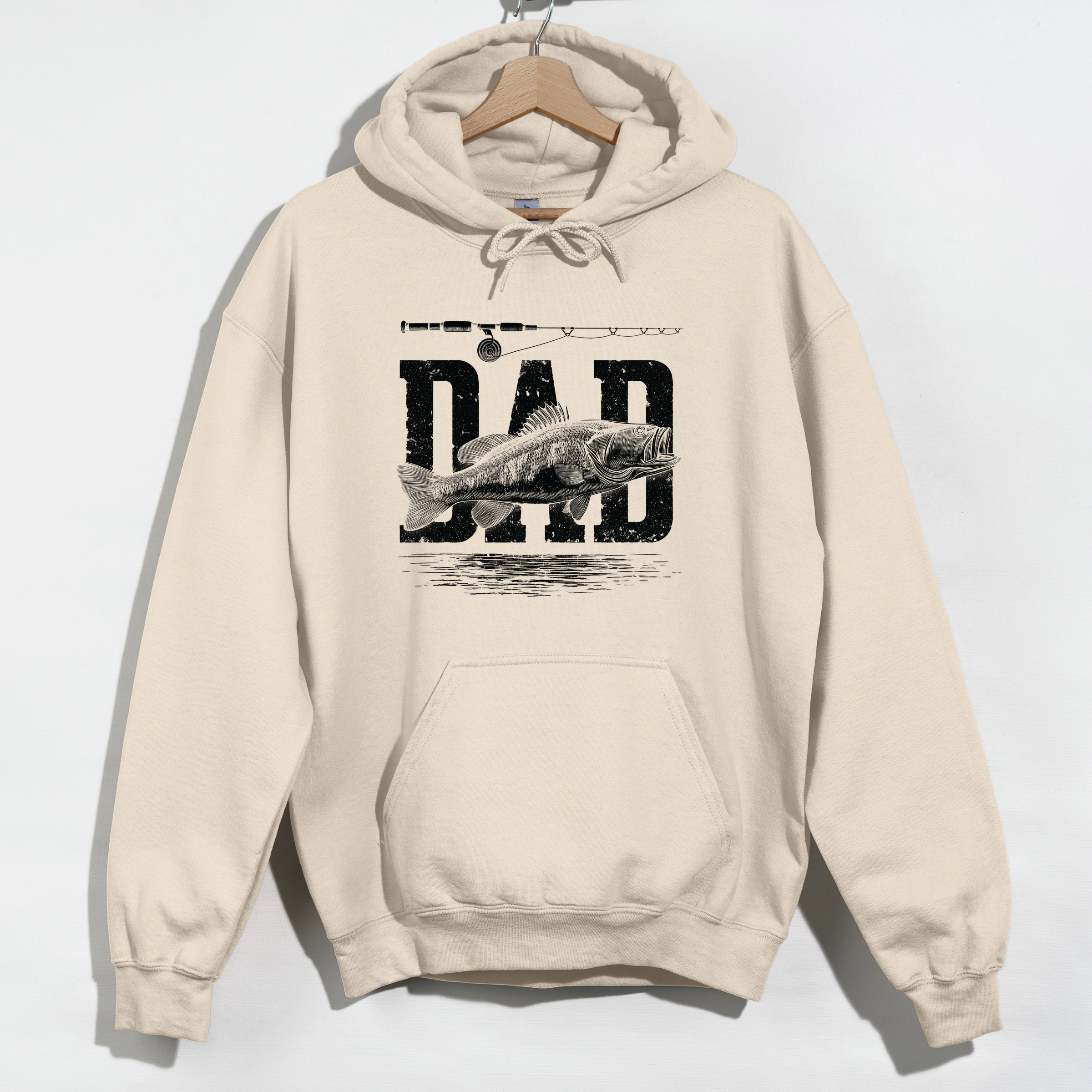 Simply Sage Market - Men's Graphic Hoodie Dad Fishing Distressed
