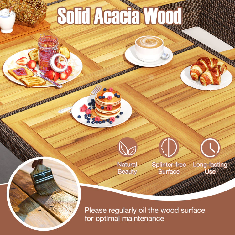 Hivvago 9 Piece Outdoor Dining Set With Acacia Wood Table Top
