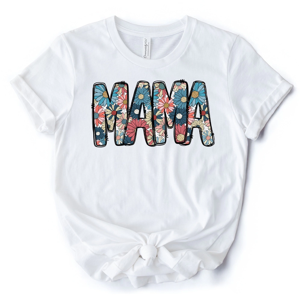 OrnamentallyYou Womens Daisy Floral Mama T-Shirt