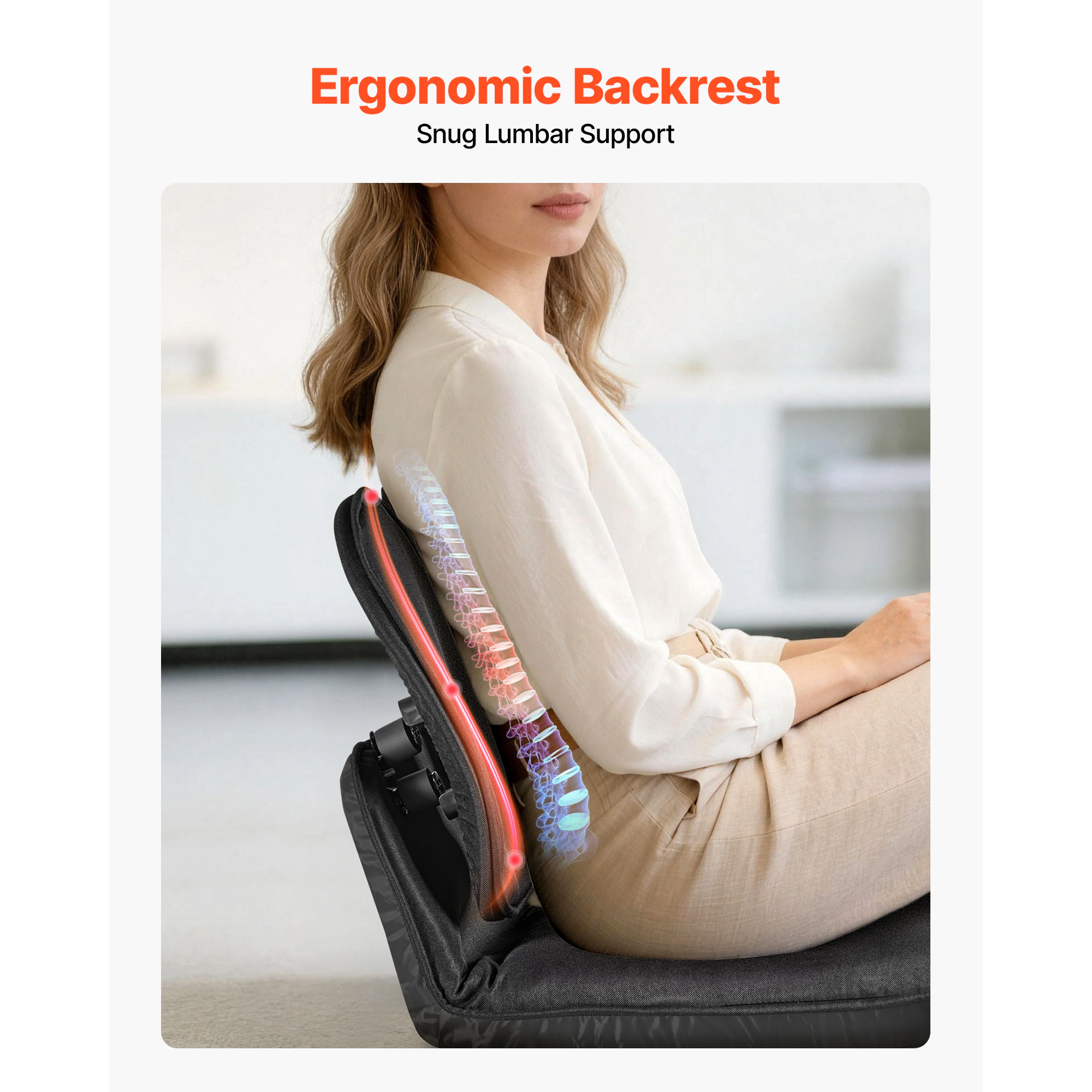 HONGGE Floor Chair 5 Adjustable Positions Folding Floor Gaming Chair with Ergonomic Back Support Sturdy Metal Frame
