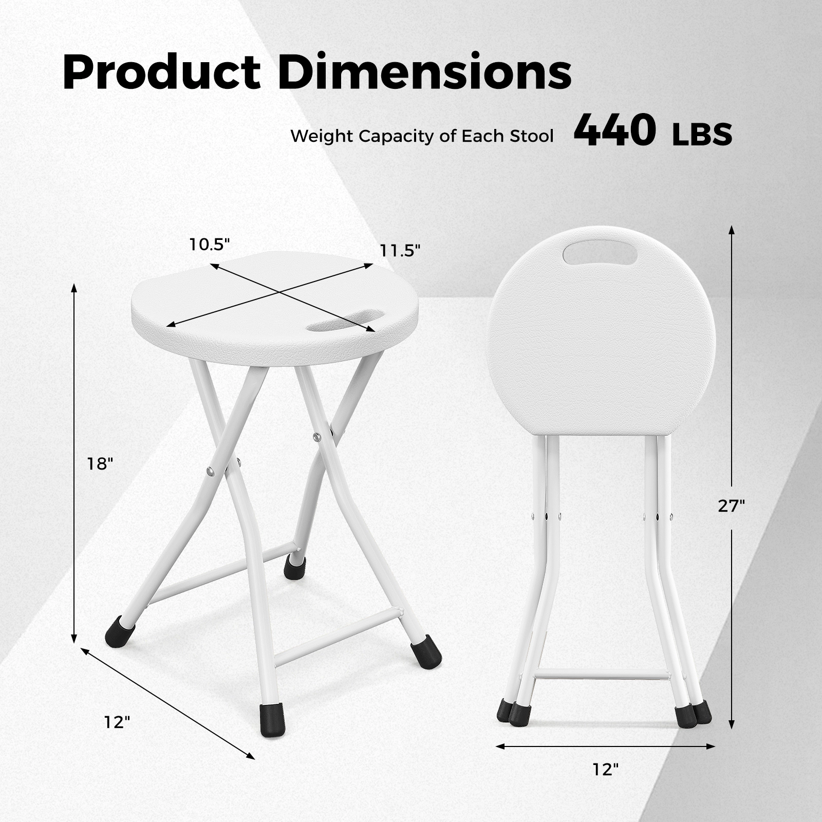 LJG Folding Stool with Built-in Handle for Adults