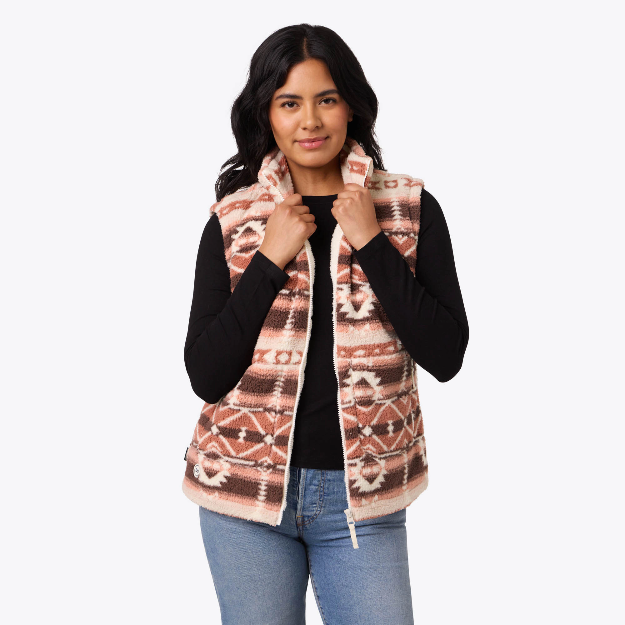 Mobile Warming Women's Upland High-Pile Long Printed Heated Vest