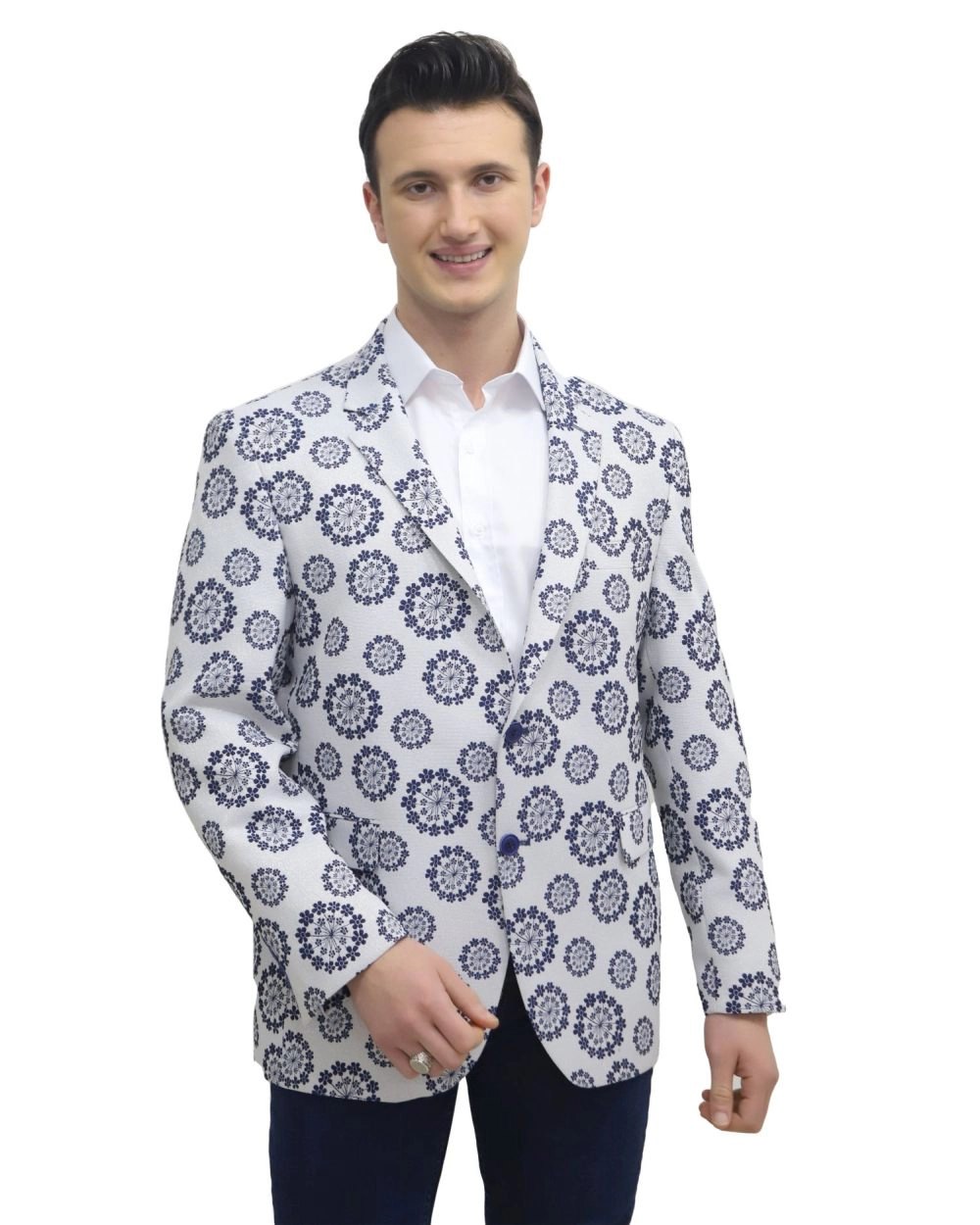 Elie Balleh Men's Slim Fit Nutical Sports Coat Jacket