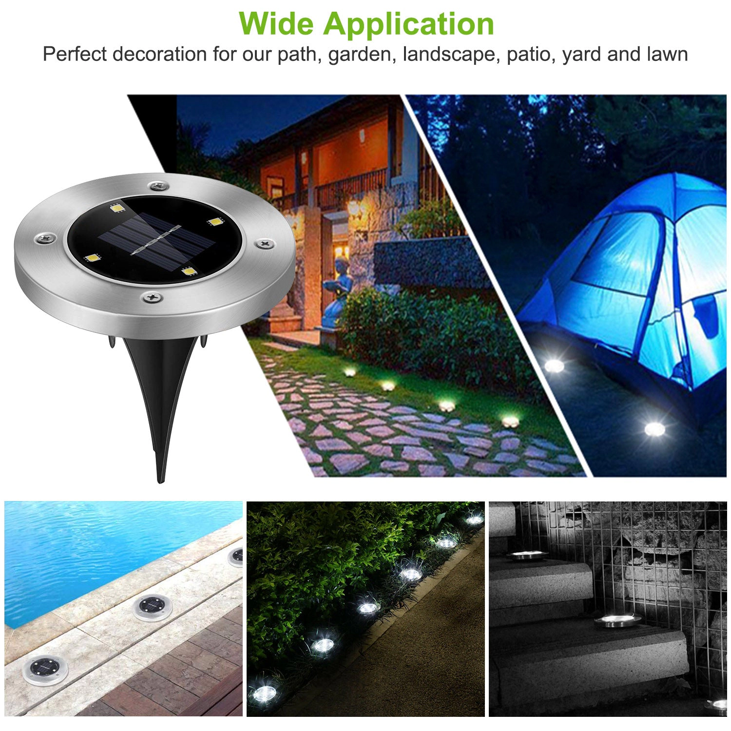 GBruno 4-Piece Solar LED In-Ground Path Lights