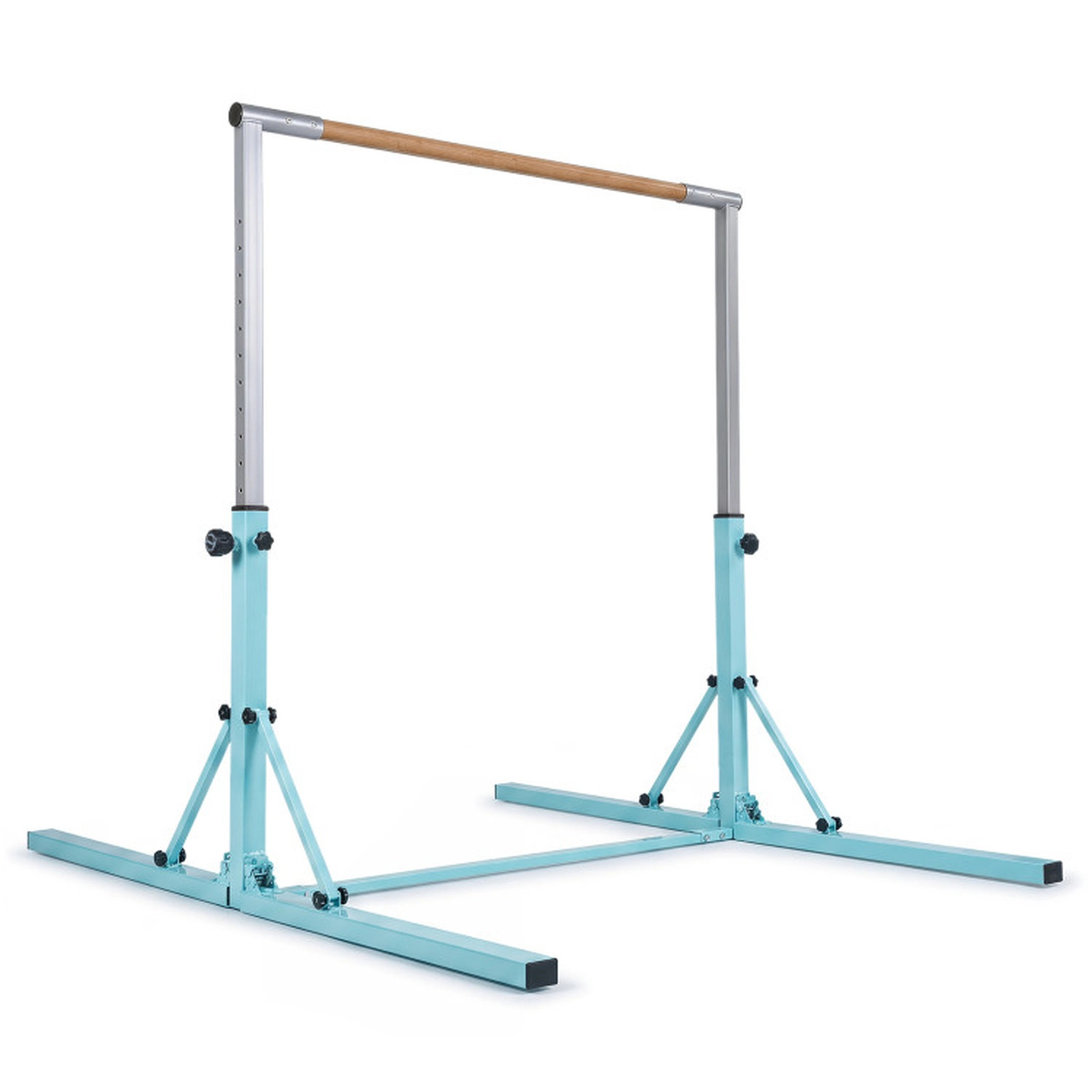 SUGIFT Kids Green Folding Gymnastics Bar with 13-Level Adjustable Height 68-in W 54-in D 265-lb User Capacity