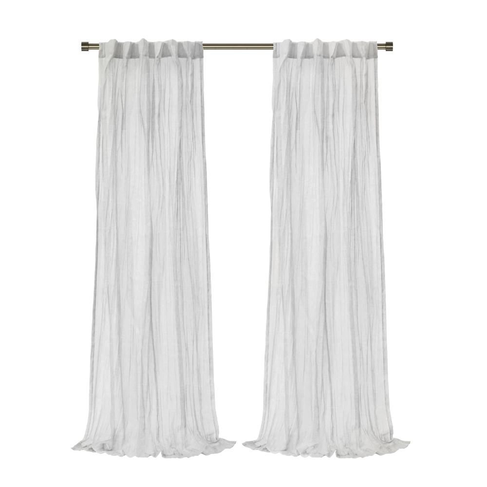 Habitat Paloma Sheer Dual Header Stylish and Functional Curtain Panel 52" x 95" White