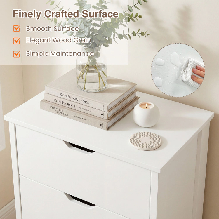 Hivvago 4-Drawer Dresser Wooden Nightstand With Anti-Tipping Kits