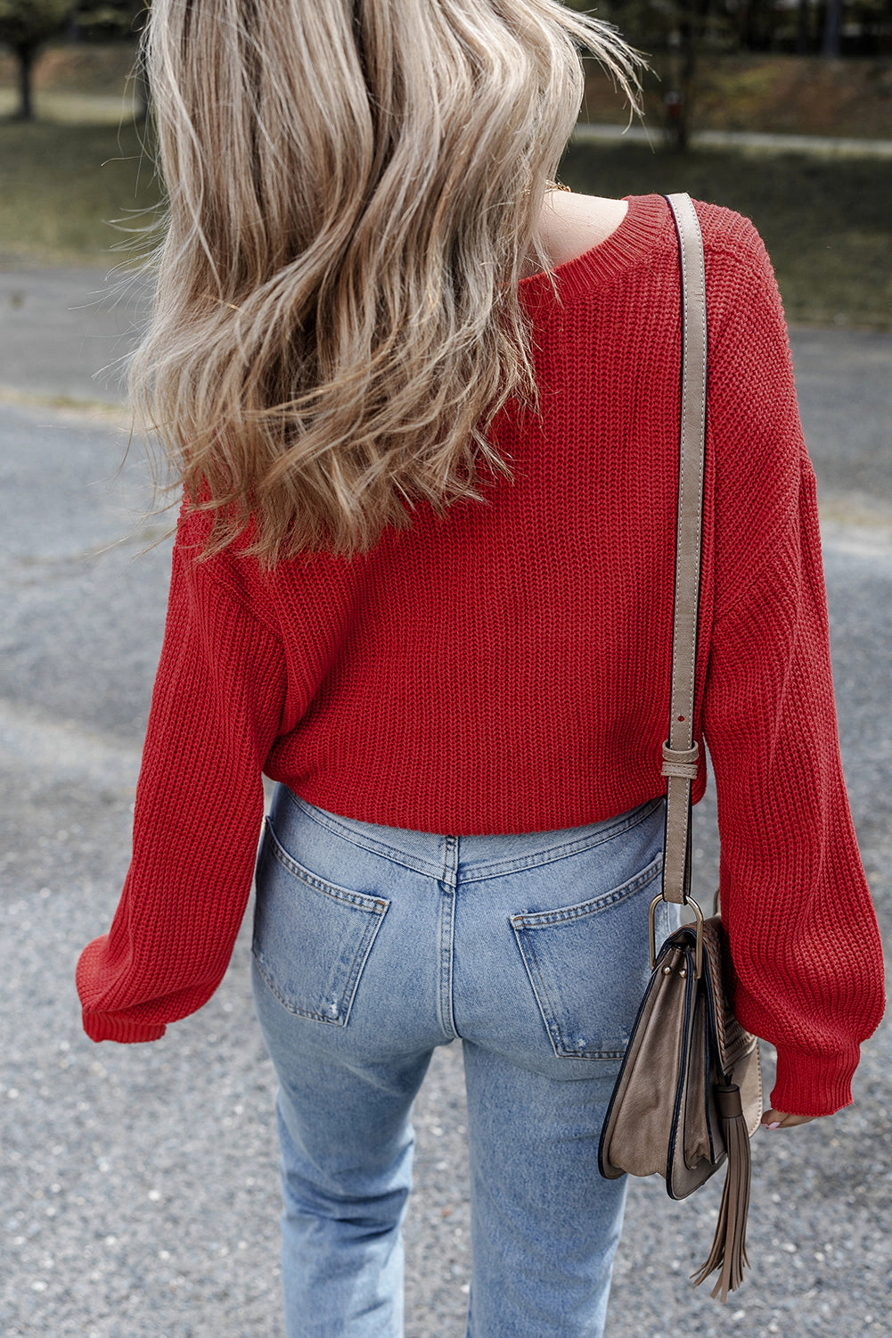 Threaded Pear Women's Evelyn Knit Drop Shoulder Sweater