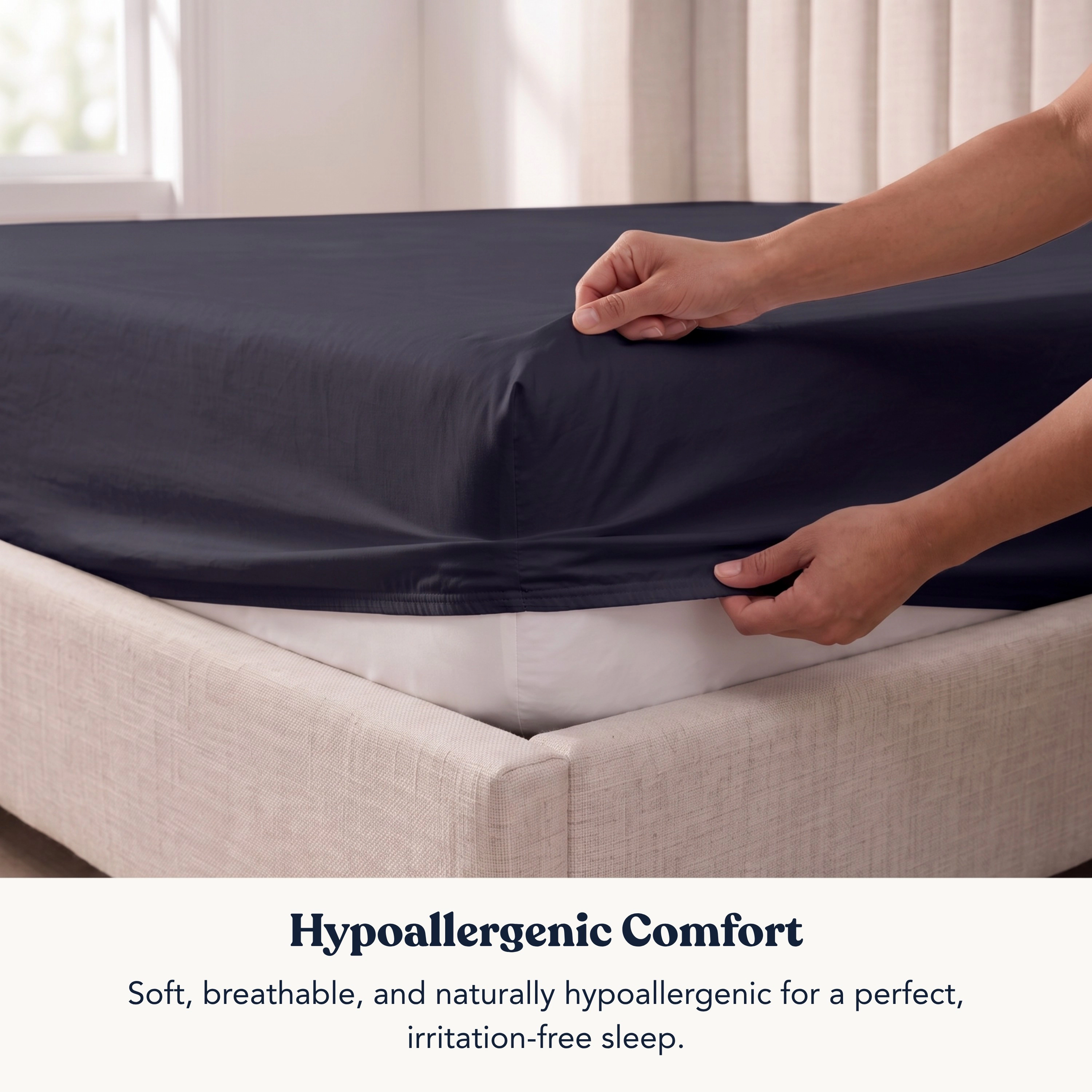 Delara GOTS Certified Organic Cotton Fitted Sheet, 400 Thread Count, Long Staple Cotton, Soft & Breathable