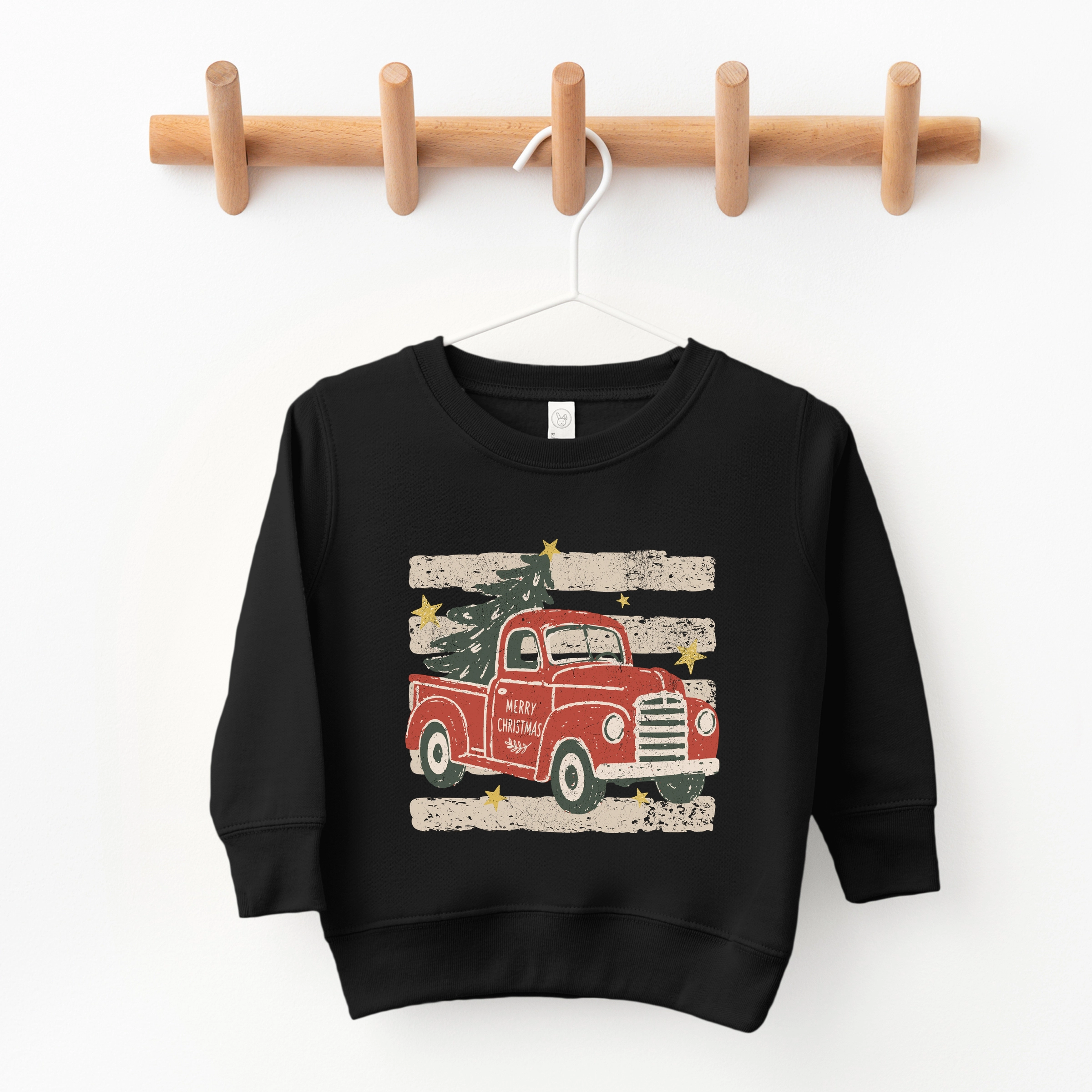 The Juniper Shop - Toddler Graphic Sweatshirt Red Truck Stripes