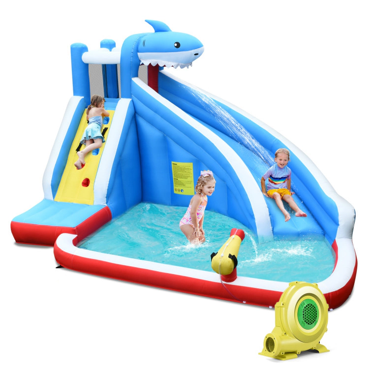 SUGIFT 4-in-1 Inflatable Bounce House Water Slide Park with Climbing Wall and Pool 265-lb Capacity Ages 4-12 Multicolor