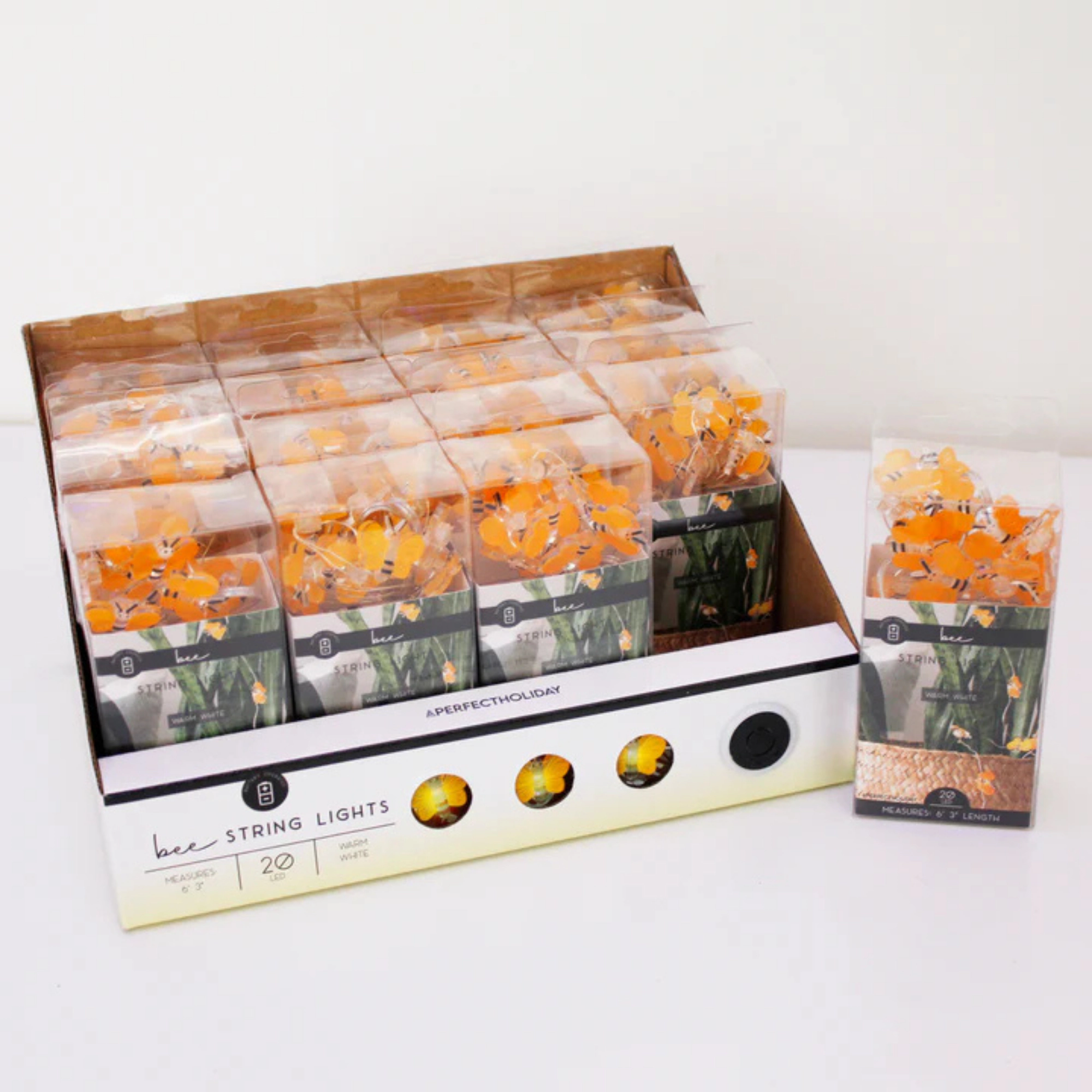 Elegani 3-Pack 20-LED Bee String Lights - Warm White Indoor Fairy Lights