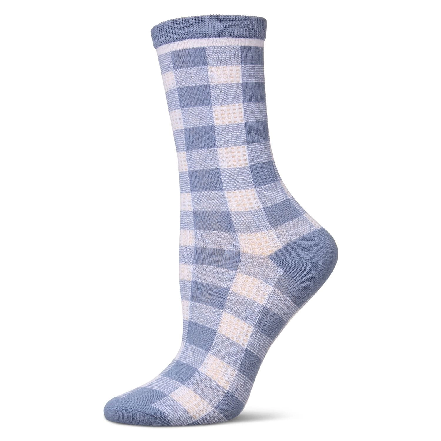 MeMoi Women's Gingham Checkerboard Crew Socks