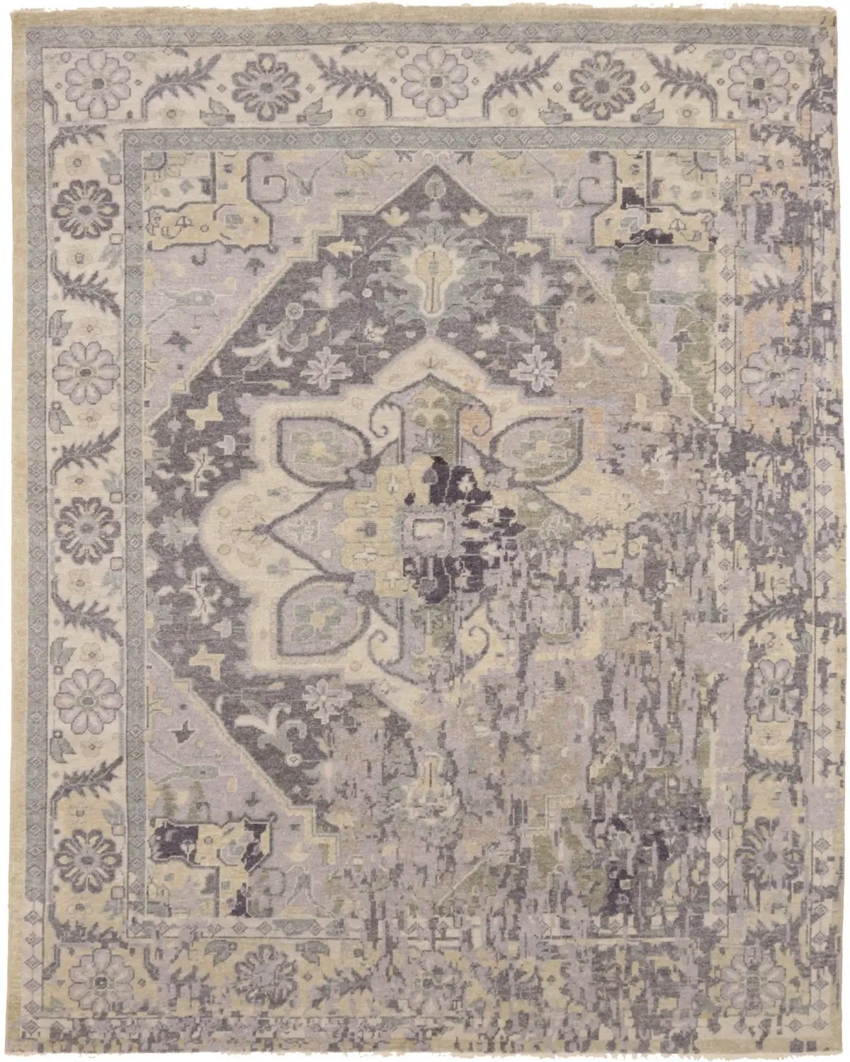 Magic Rugs 7'11 X 10'0 Muted Hand Knotted Floral Heriz Serapi Wool Rug