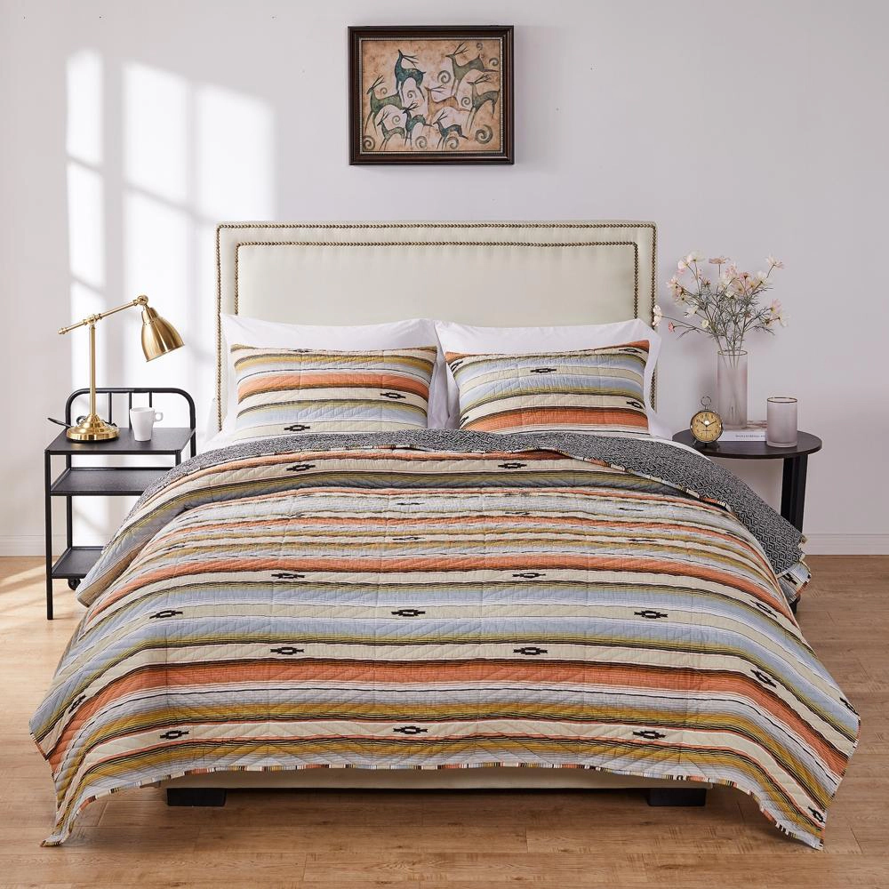 Barefoot Bungalow Painted Desert Ultra Soft Coverlet Comfortable Bedding Quilt Set 2Piece Twin/Twin XL Rose