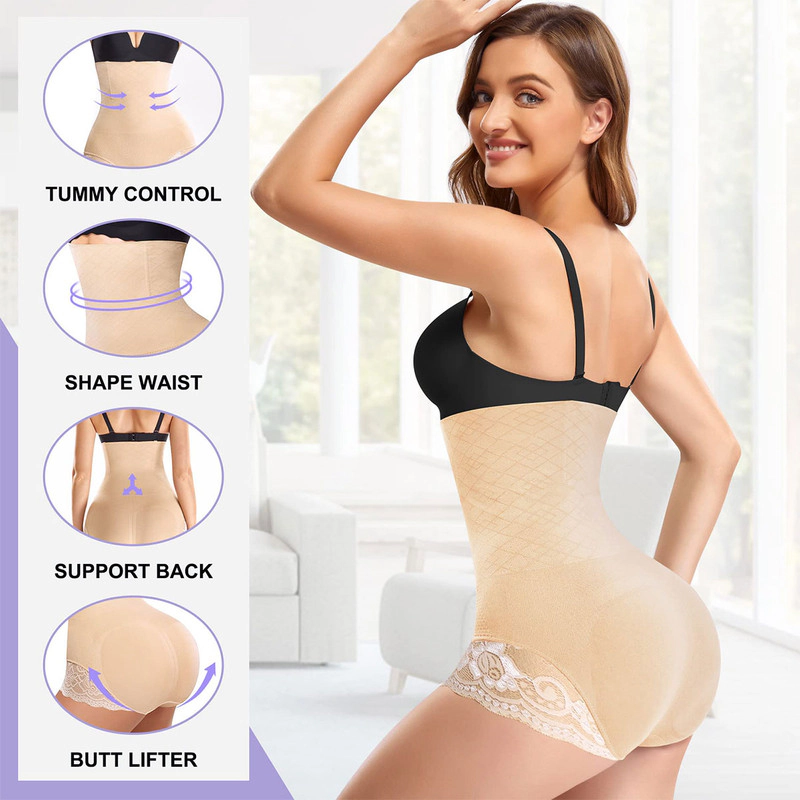 Nebility Women High Waist Tummy Control Butt Lifting Shapewear Panties