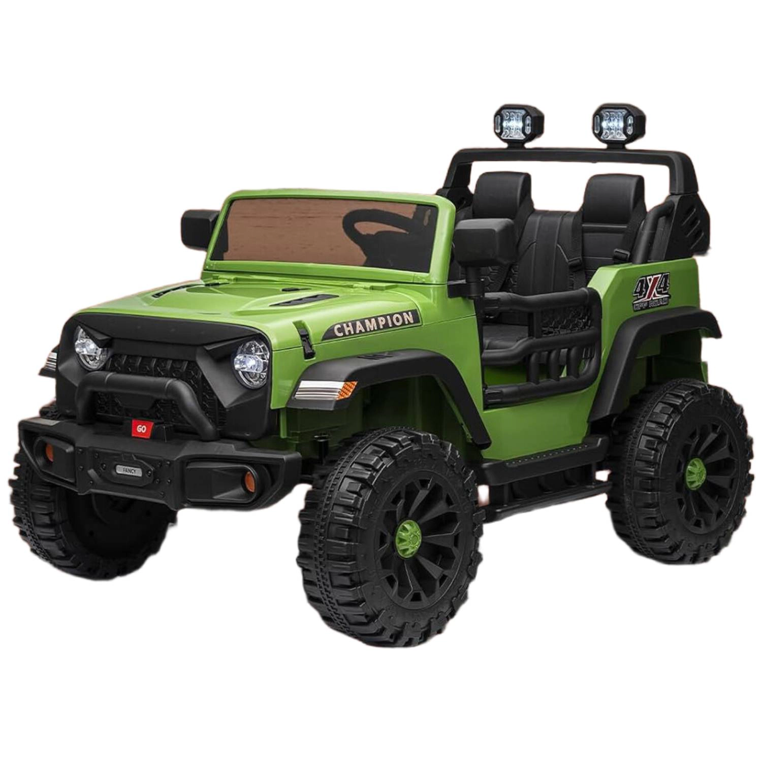 24V 2-Seater Kids Ride On Jeep, 2×200W Motors, Remote Control, LED Lights, Bluetooth, 4WD, 7Ah Battery