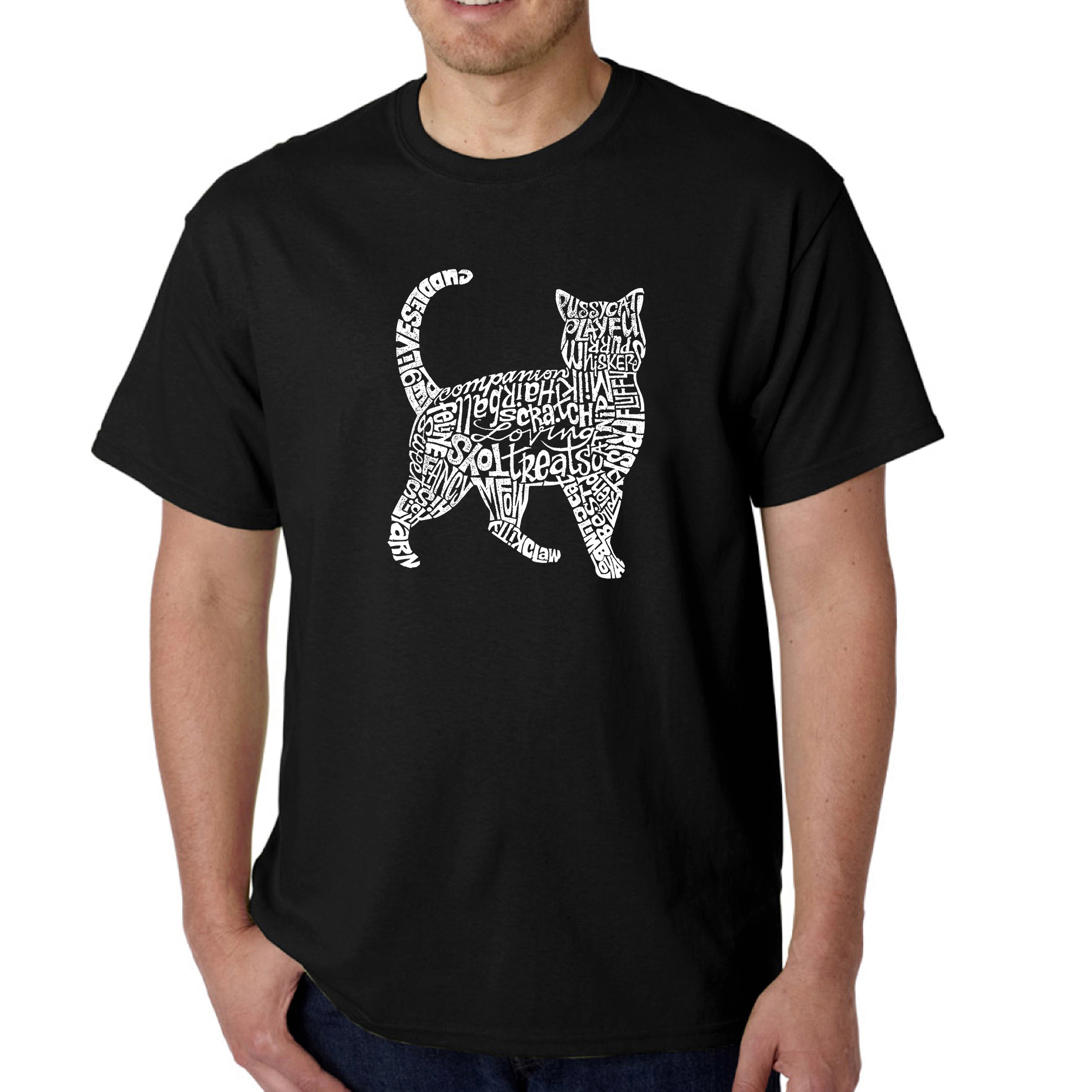 LOS ANGELES POP Art Men's Word T-Shirt - Cat