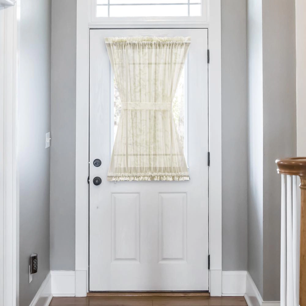 Ellis Curtain Cotton Voile 1.5" Rod Pocket Semi Sheer Door Curain Panel 40" x 72" Natural