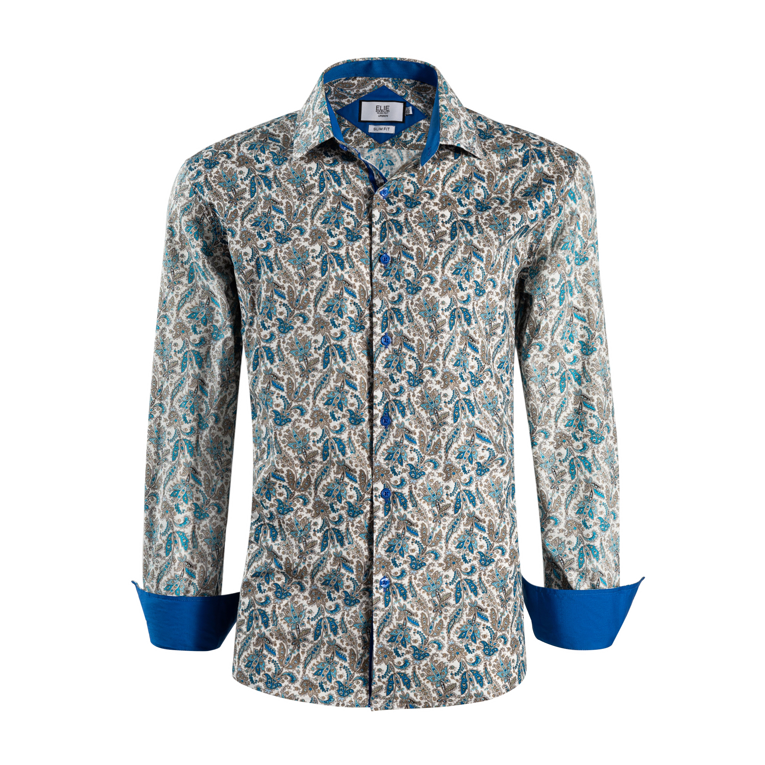 Elie Balleh Boys Slim Fit Paisley Sport Shirt