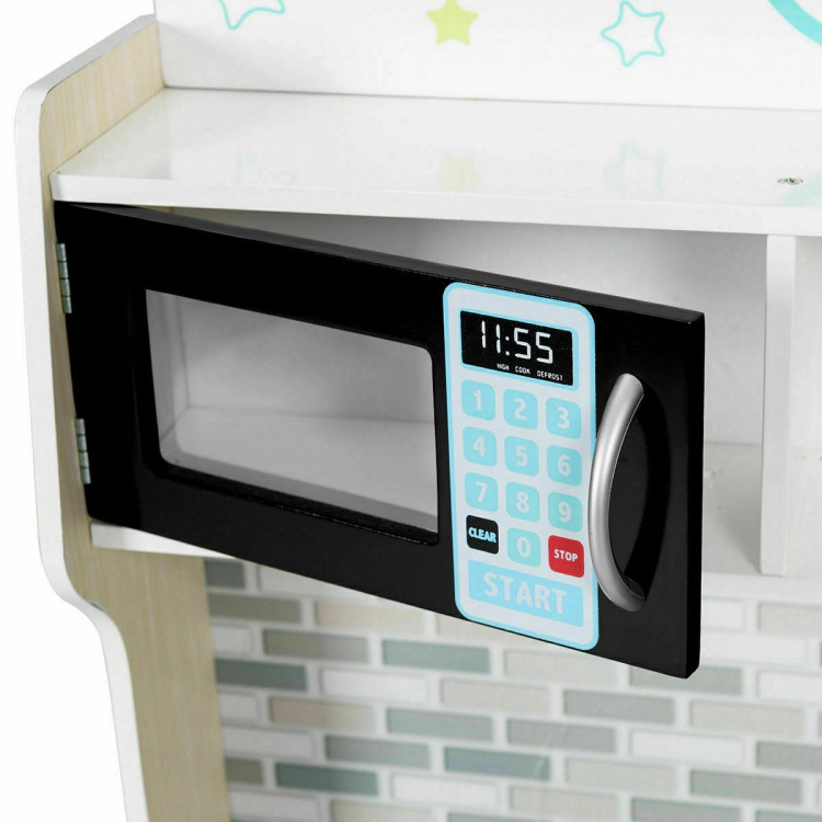 Hivvago Kid's Wooden Pretend Cooking Play Kitchen Set