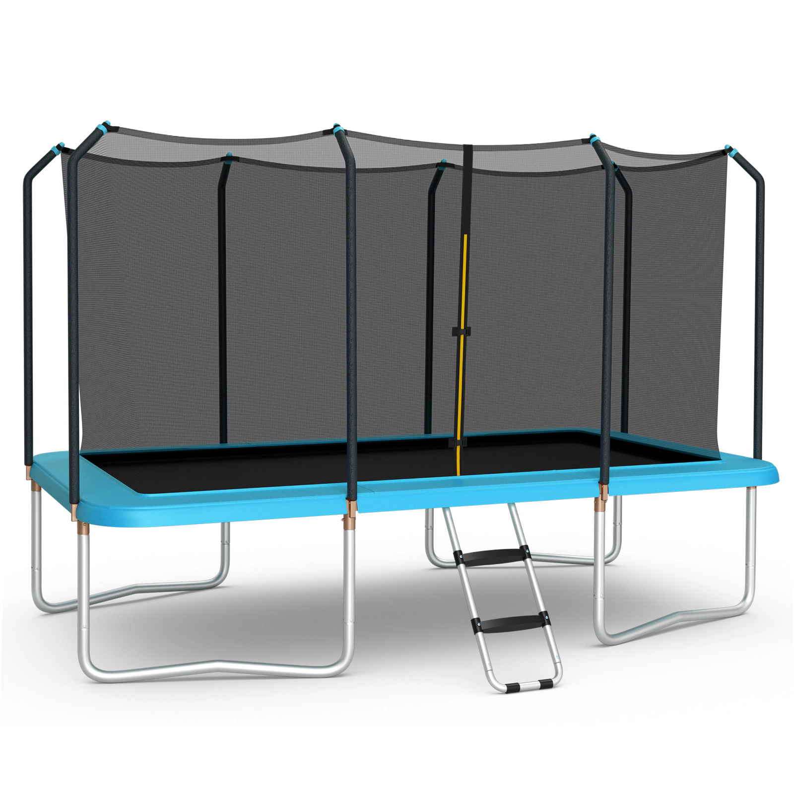 SUGIFT Safety Enclosure Net and Ladder 8 x 14 Feet Rectangular Kids Recreational Trampoline