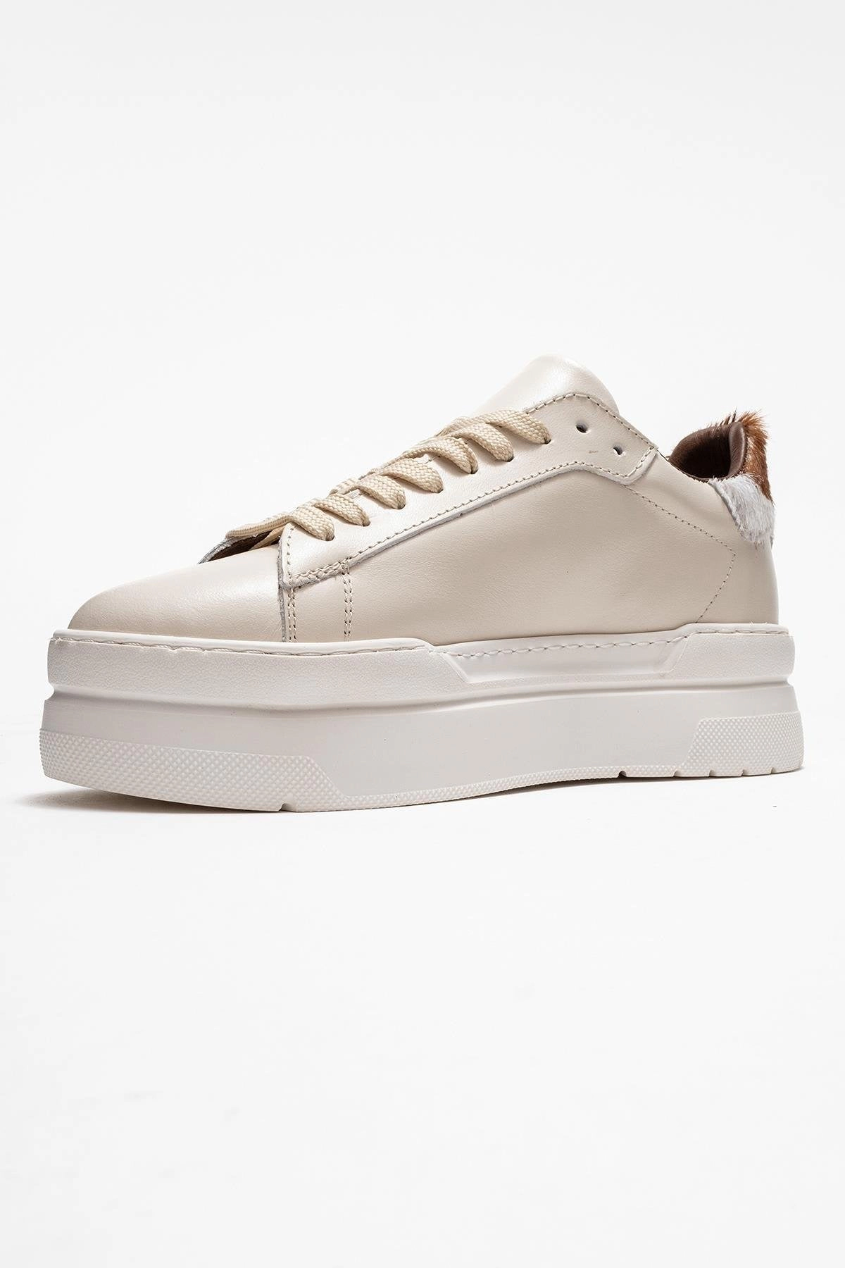 Forever & Always Womens Anabel Leather Platform Sneakers