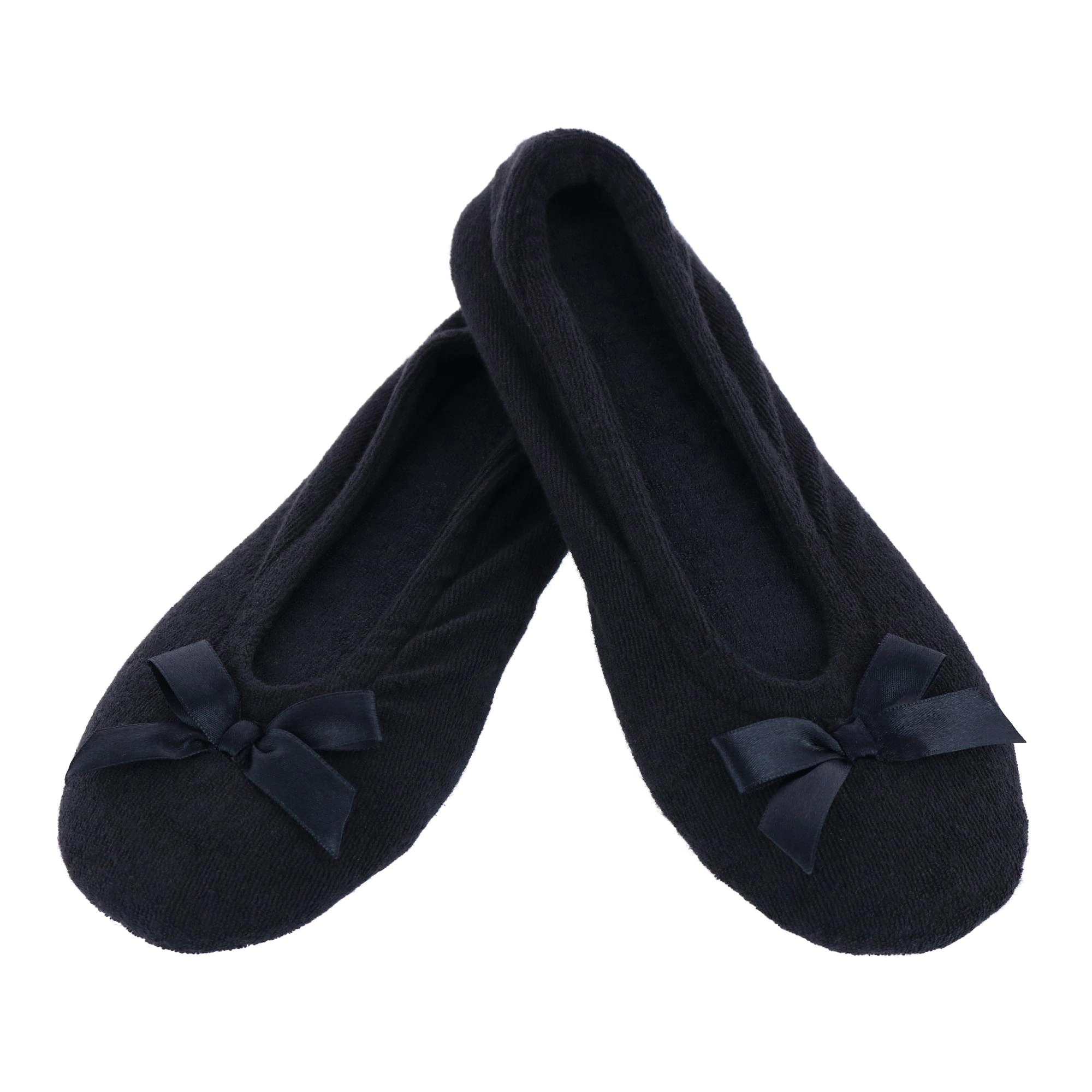 CTM Women's Terry Ballerina Slipper House Shoe