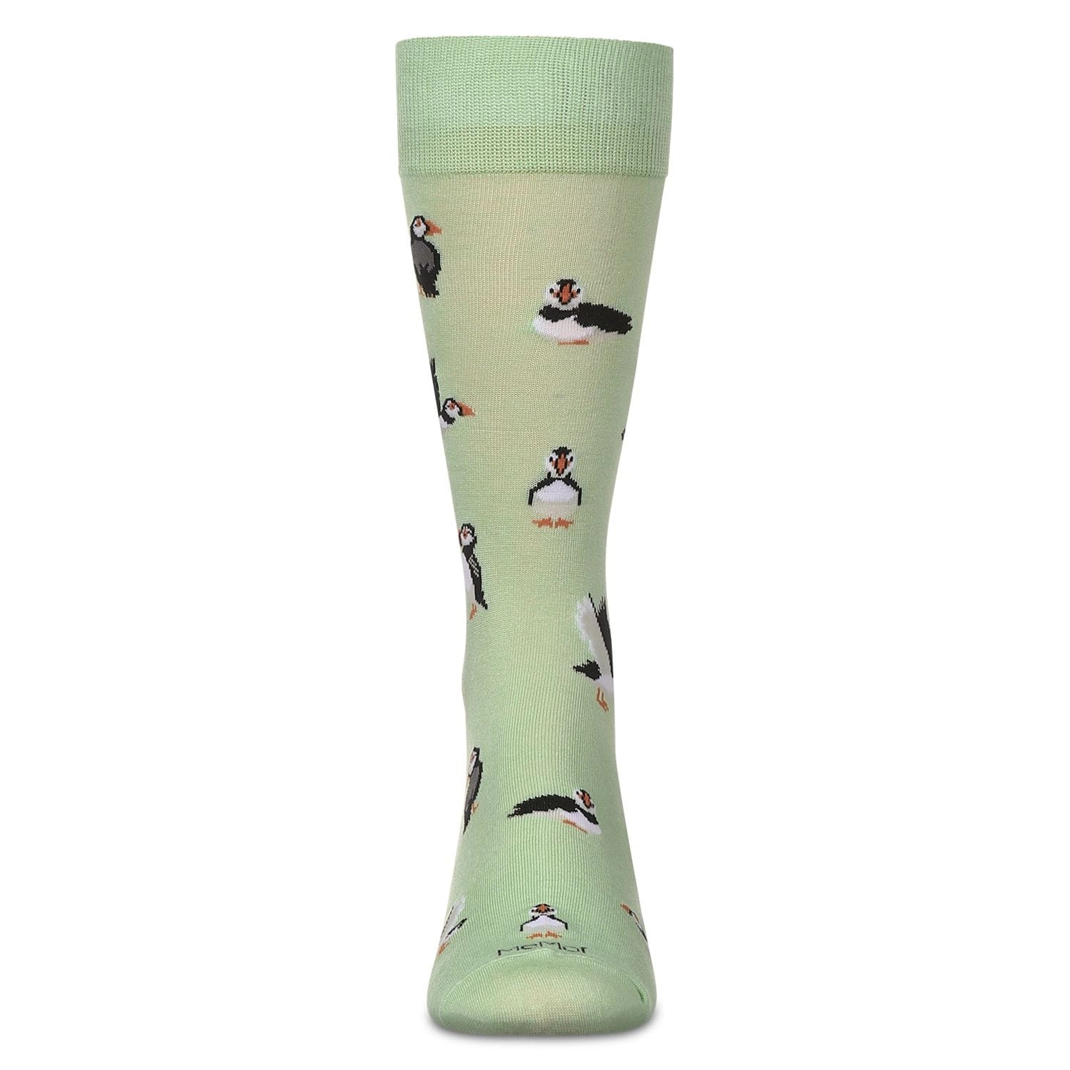 MeMoi Men's Puffin Birds Rayon from Bamboo Crew Socks