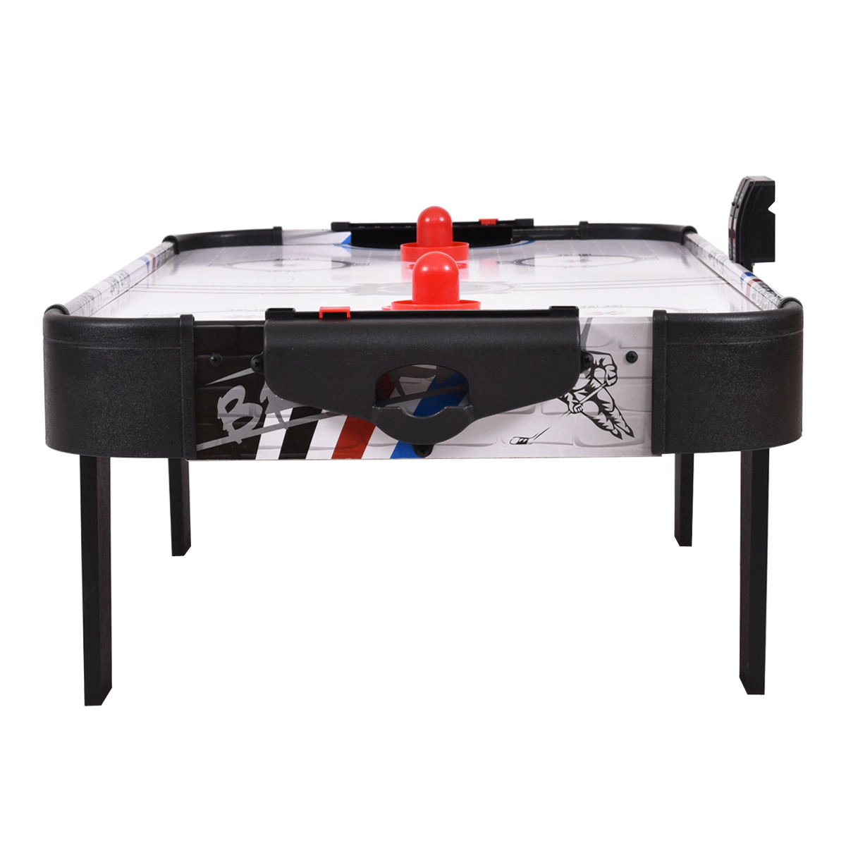 SUGIFT Kids White Tabletop Air Hockey Table with LED Scorer and 2 Pushers 42-in W 21-in D 12-in H 12-Volt Motor