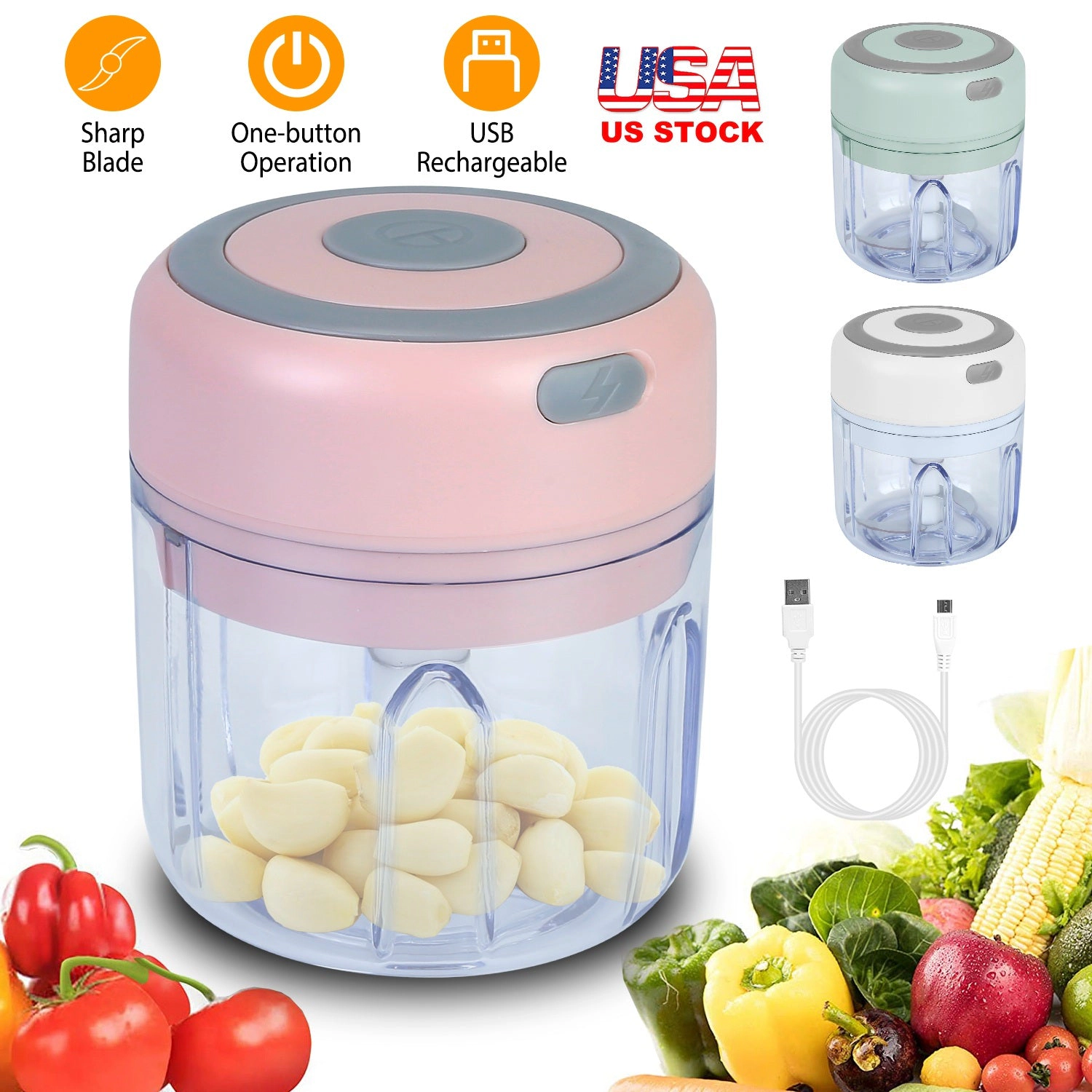 GBruno Rechargeable Electric Garlic Chopper