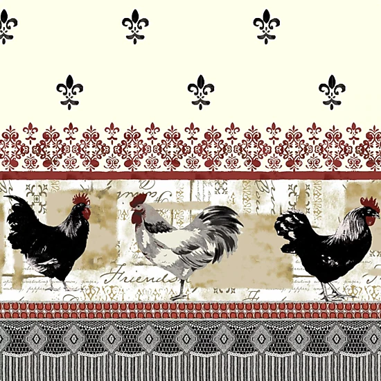 Kate Aurora Retro Rooster Complete 3 Piece Kitchen Curtain Tier and ...