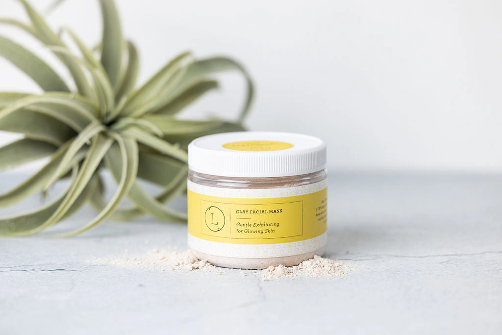 Lizush Natural Clay Facial Mask - Exfoliating Detox Mask for Glowing Skin