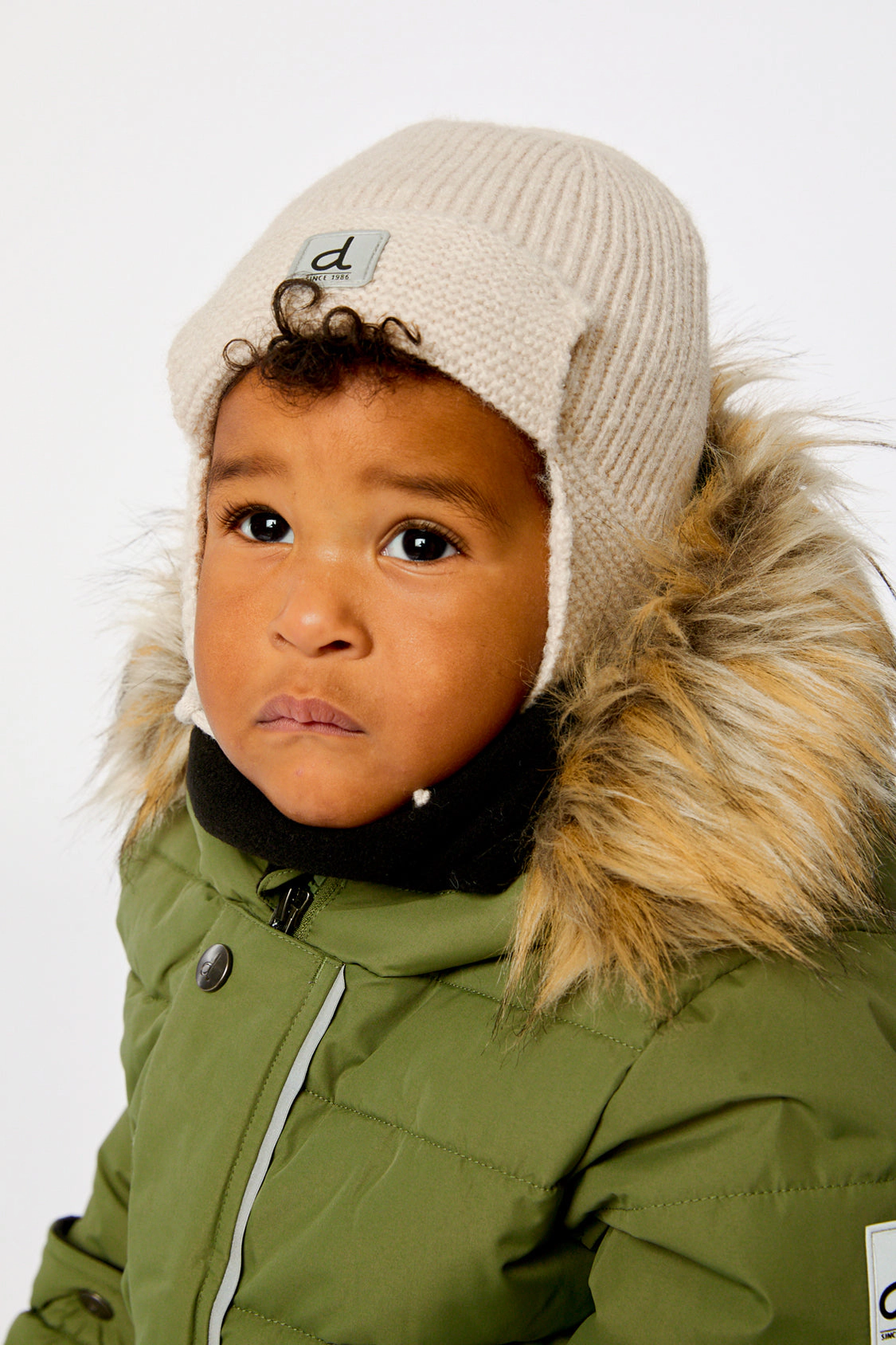 Deux par Deux Unisex Winter Knit Hat with Ear Flaps and Strings