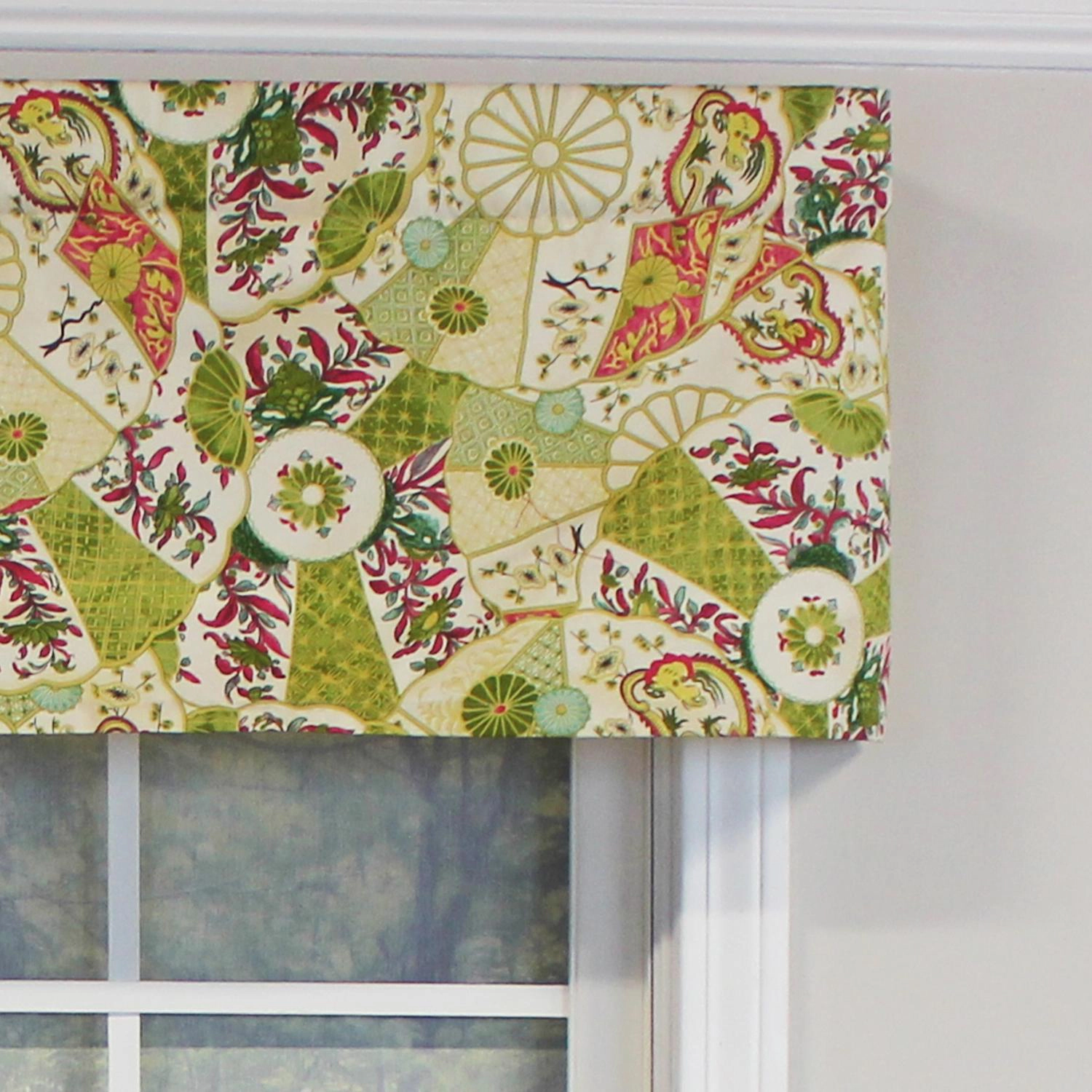 RLF Home Selene Tailored 100% Cotton with Fully Lined 3" Rod Pocket Valnance for Windows 50" x 14" Multi