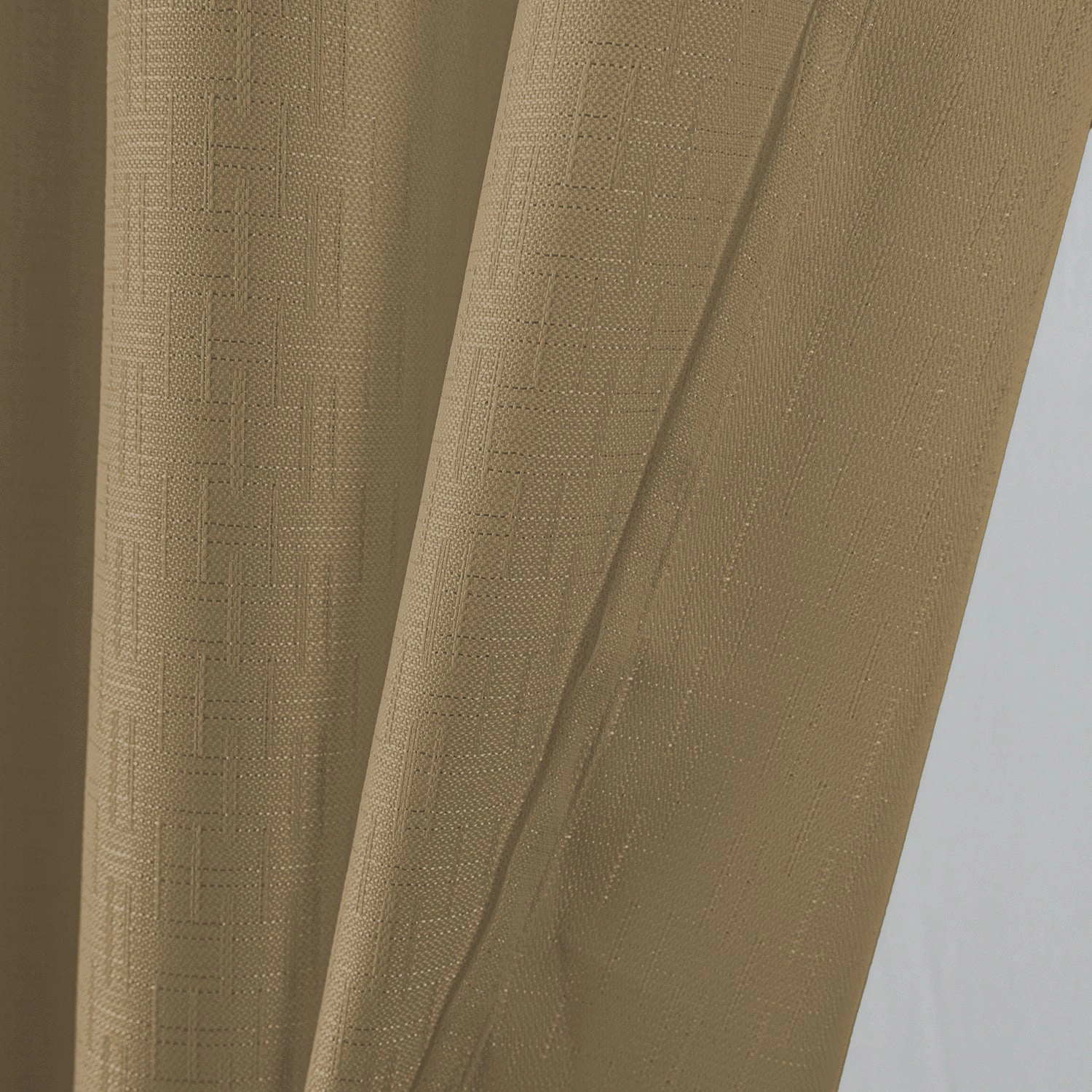 RT Designers Collection 100% Polyester 140 GSM Sedona Jacquard Grommet Curtain Panel 54" x 90" Taupe