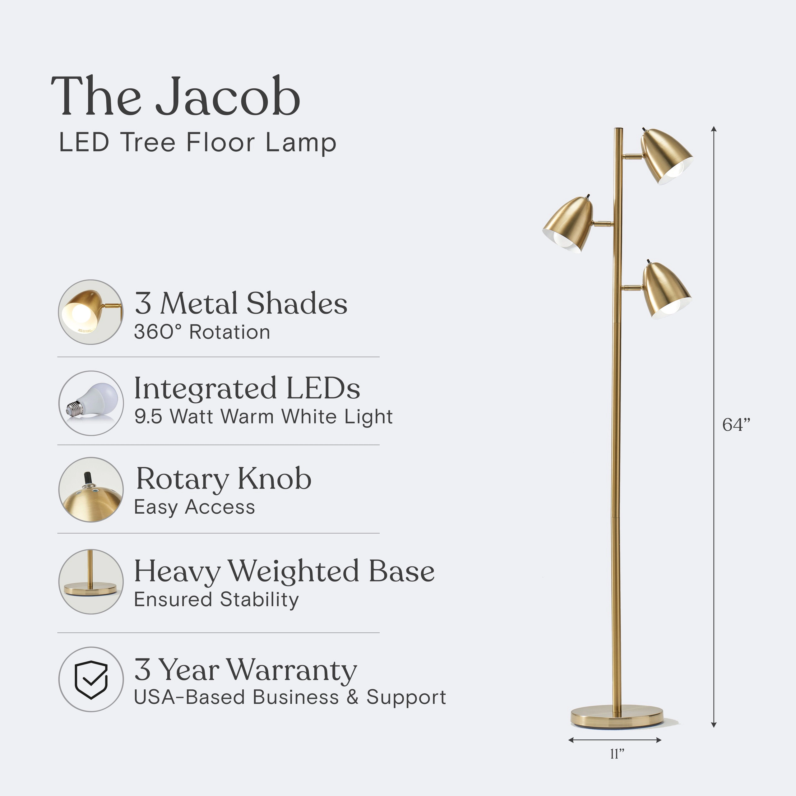 Brightech Jacob Tree Adjustable Floor Lamp