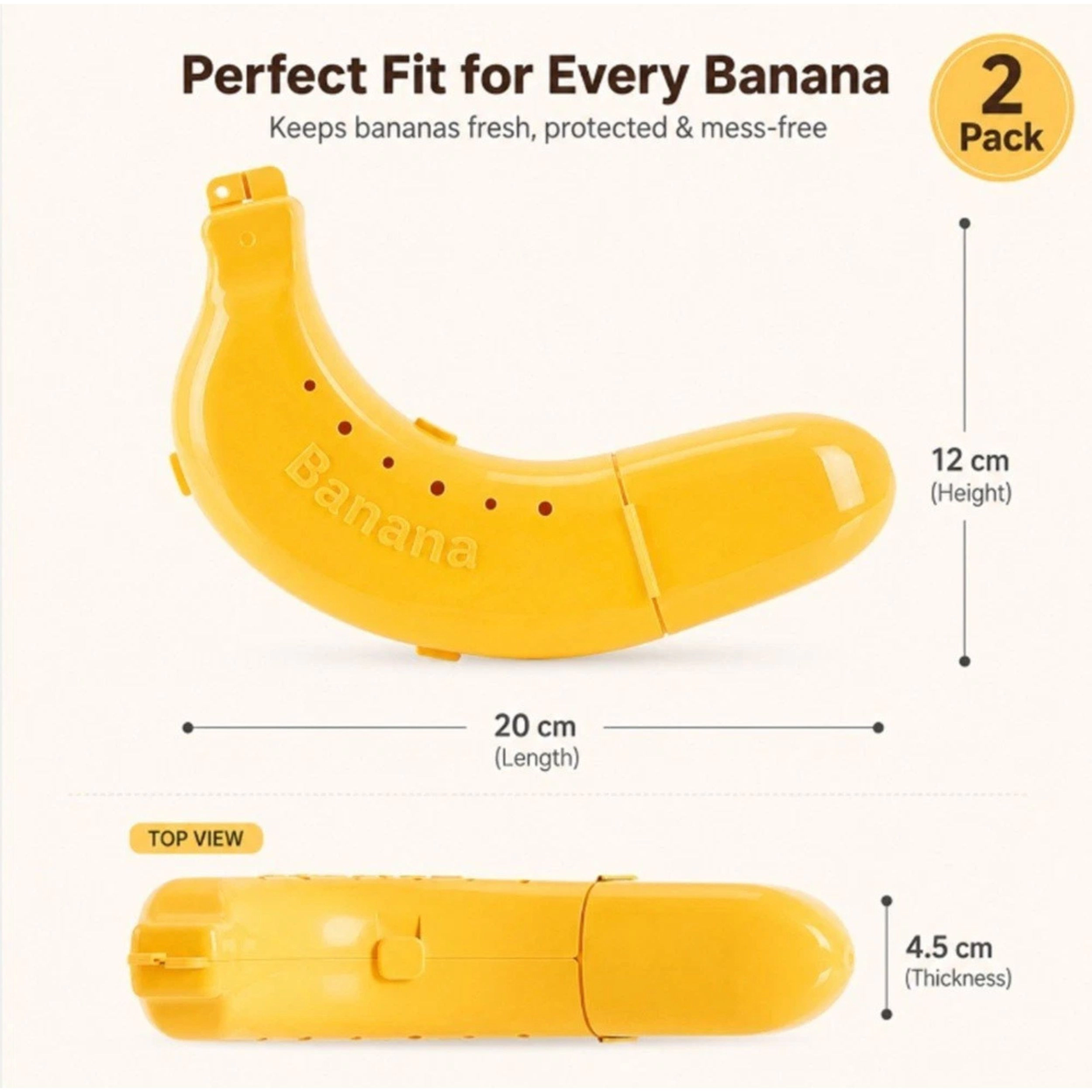 Home Collection Pack of 2 BPA-Free Banana Keeper Case Travel Banana Holder Protector