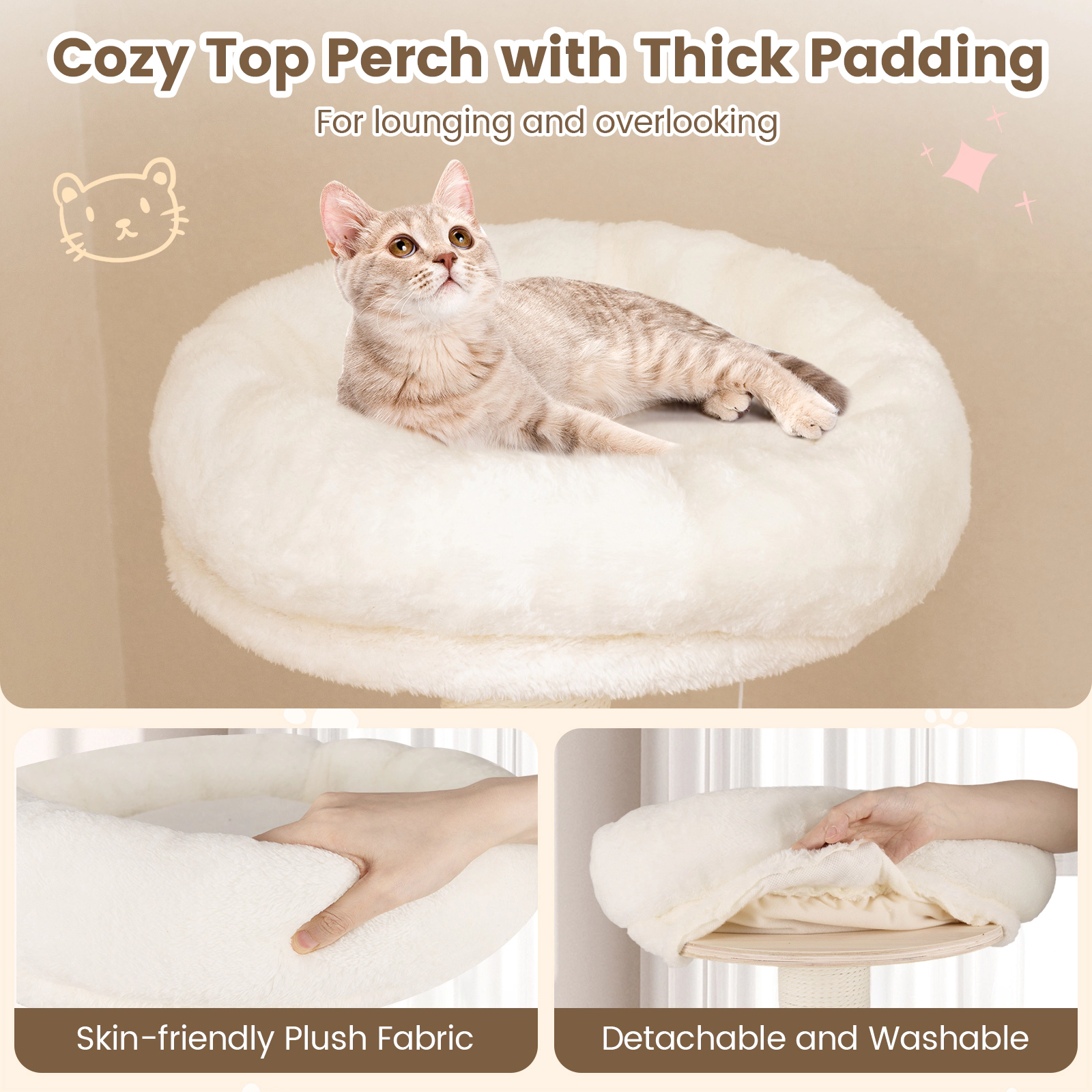 SlickBlue Tall Cat Tree with Condo, Space Capsule and Scratching Posts