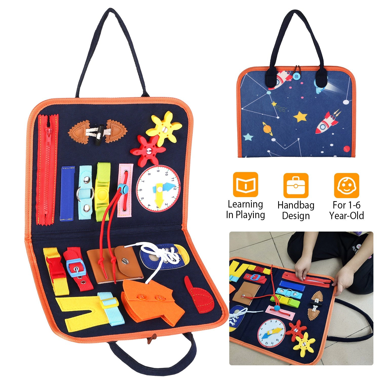 IMounTEK Unisex Foldable Montessori Busy Board